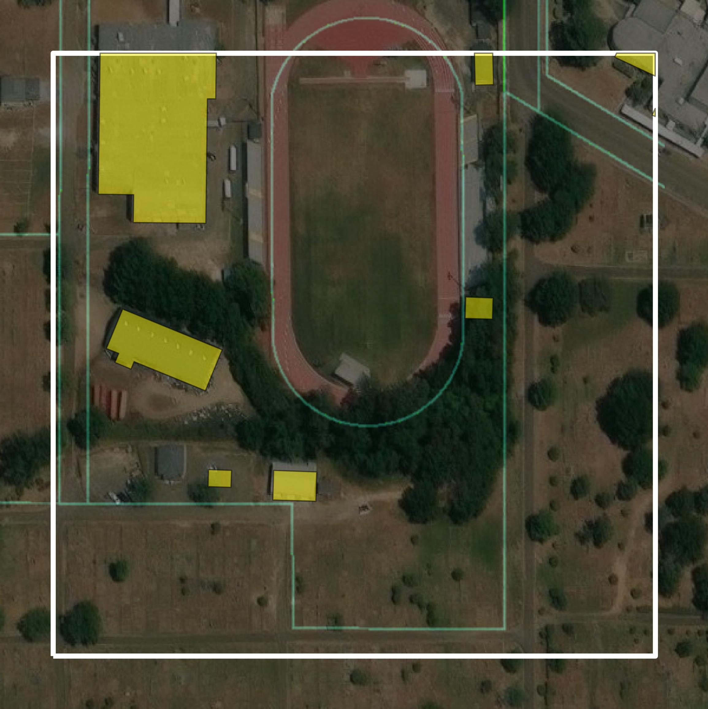 This image shows parcel and building data in Pike County created using GIS data in Equator.