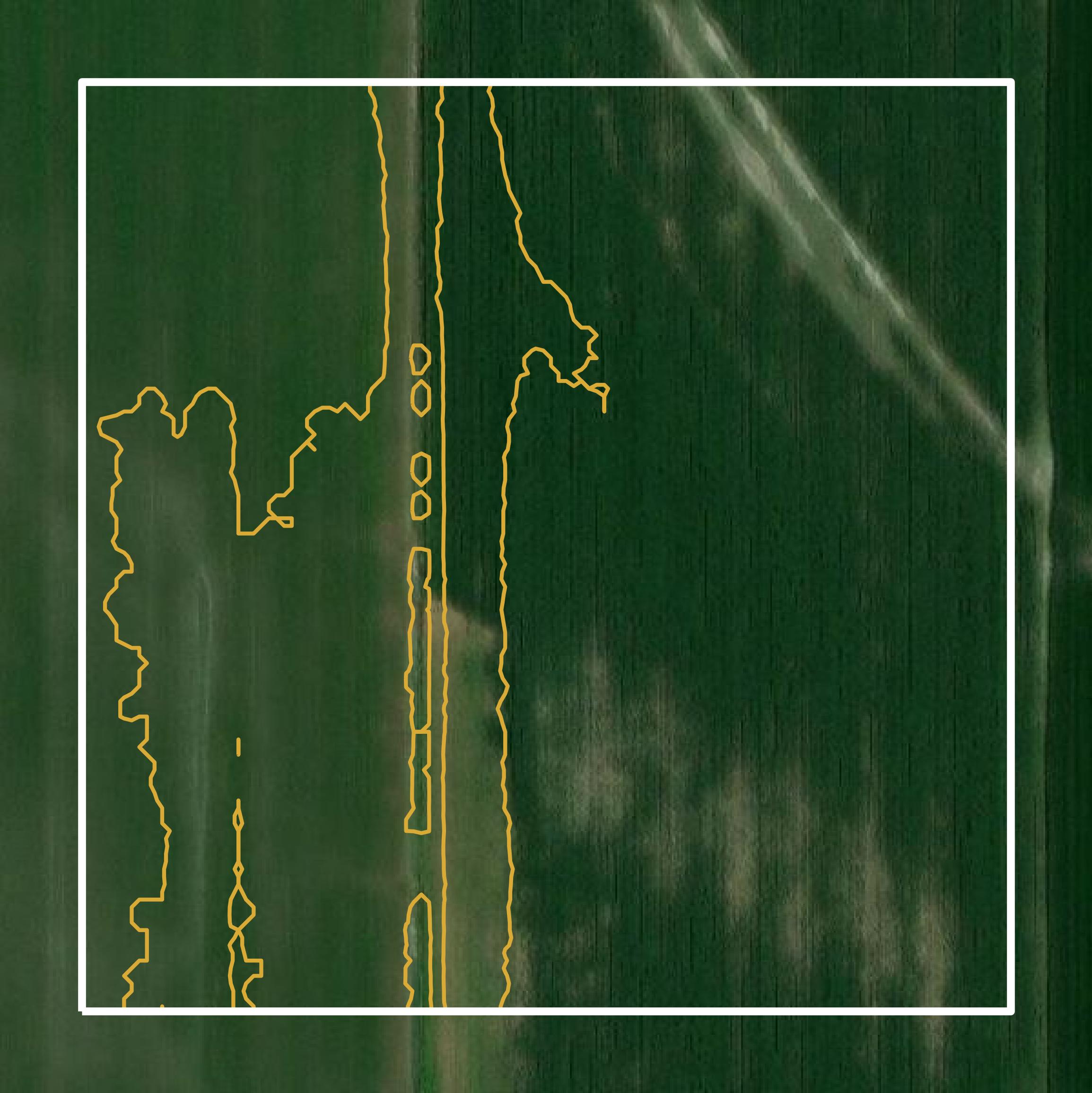 This image shows a contour map in Pontotoc County created using GIS data in Equator.