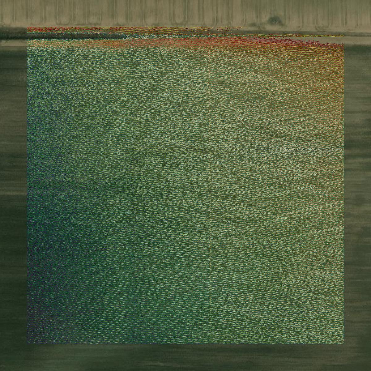 This image shows a LiDAR point cloud in Sharkey County created using GIS data in Equator.