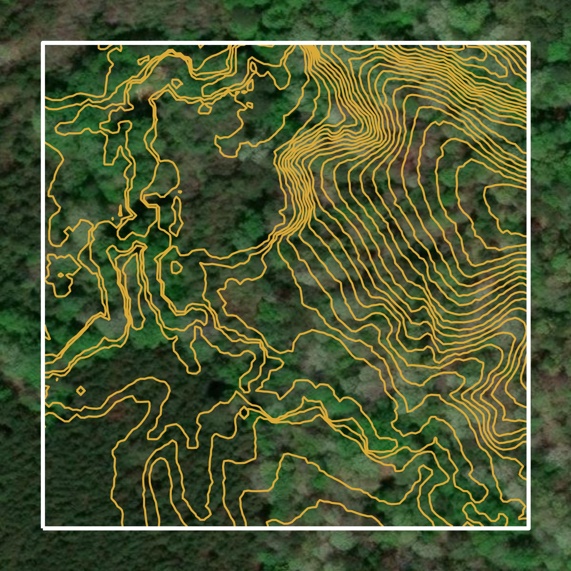 This image shows a contour map in Simpson County created using GIS data in Equator.