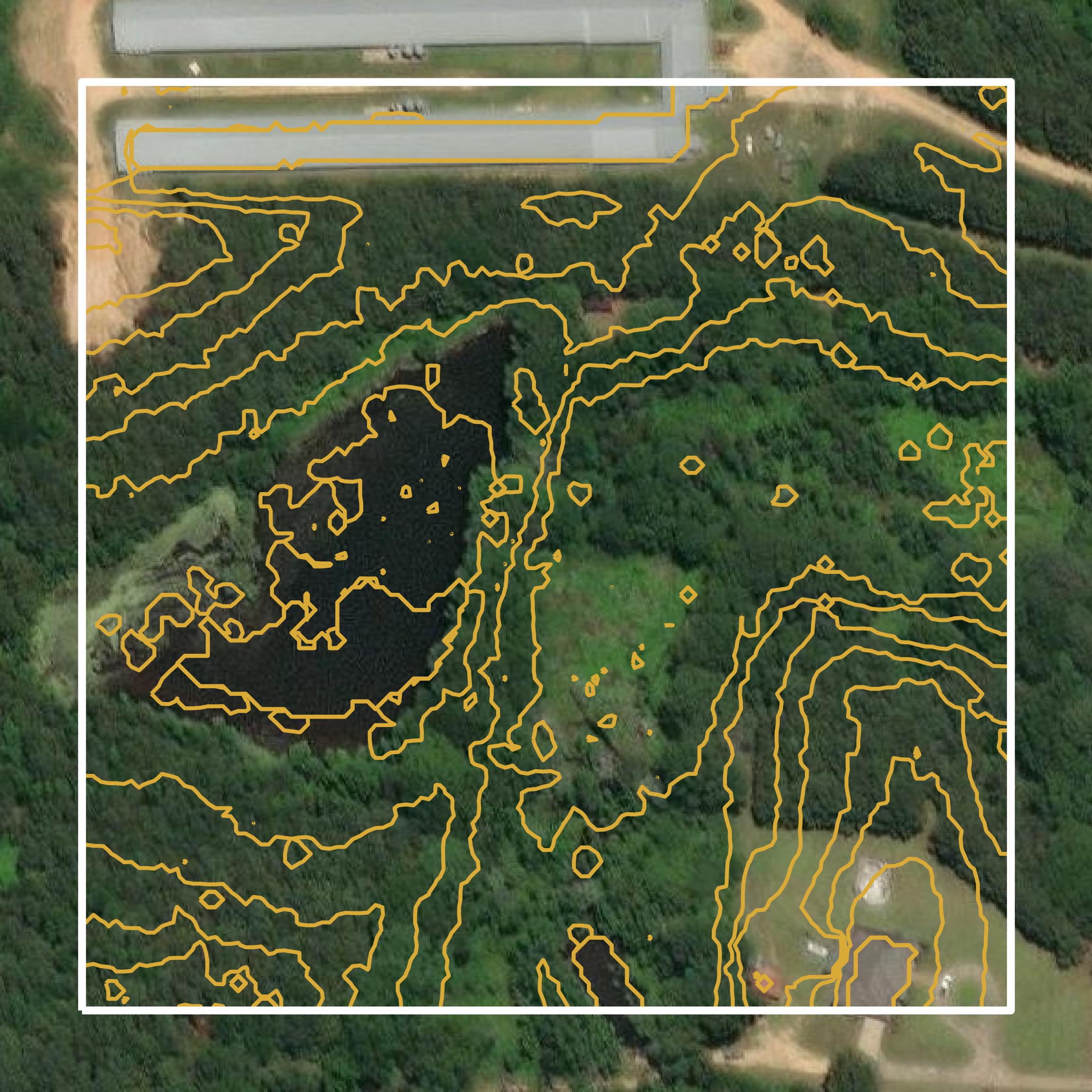 This image shows a contour map in Smith County created using GIS data in Equator.