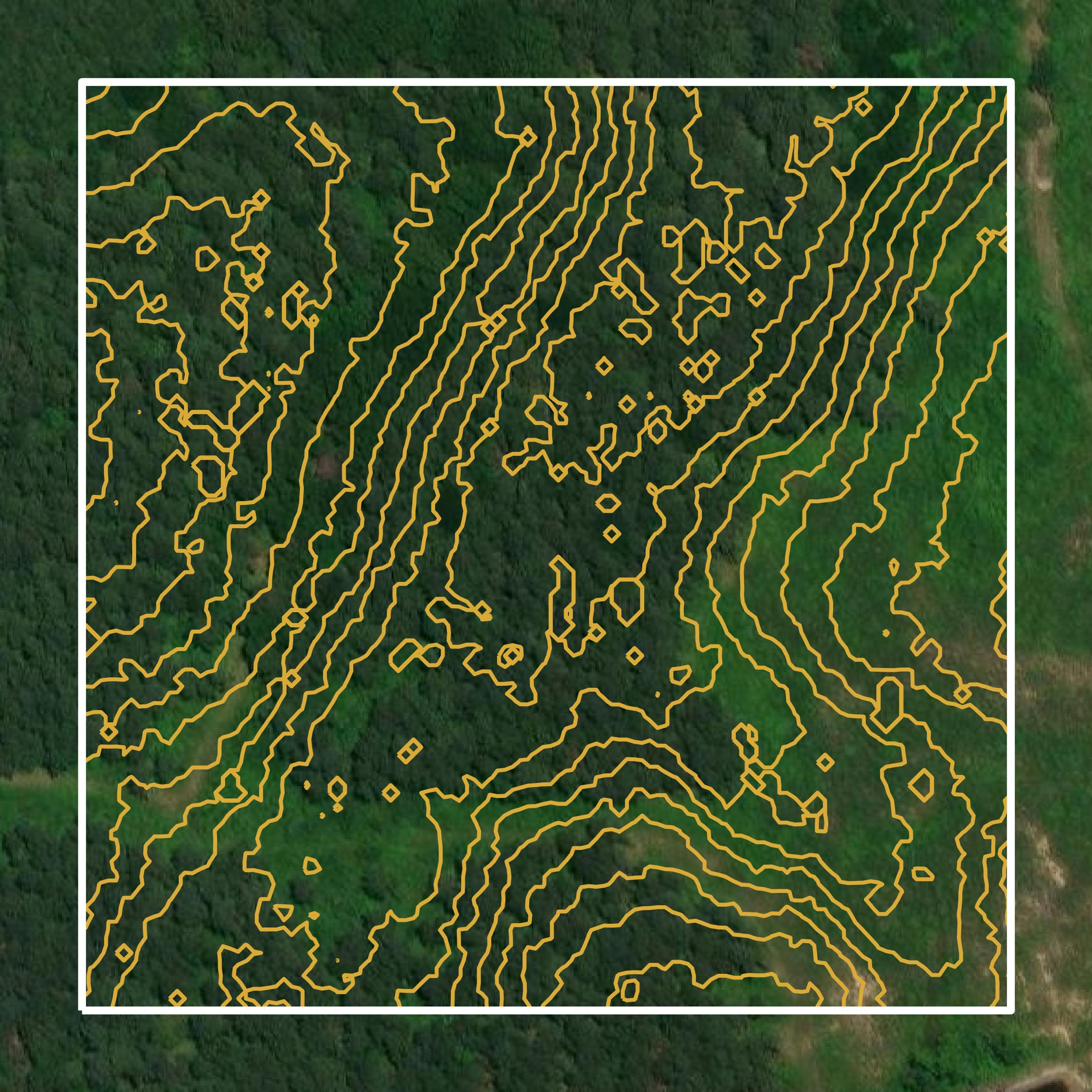This image shows a contour map in Smith County created using GIS data in Equator.