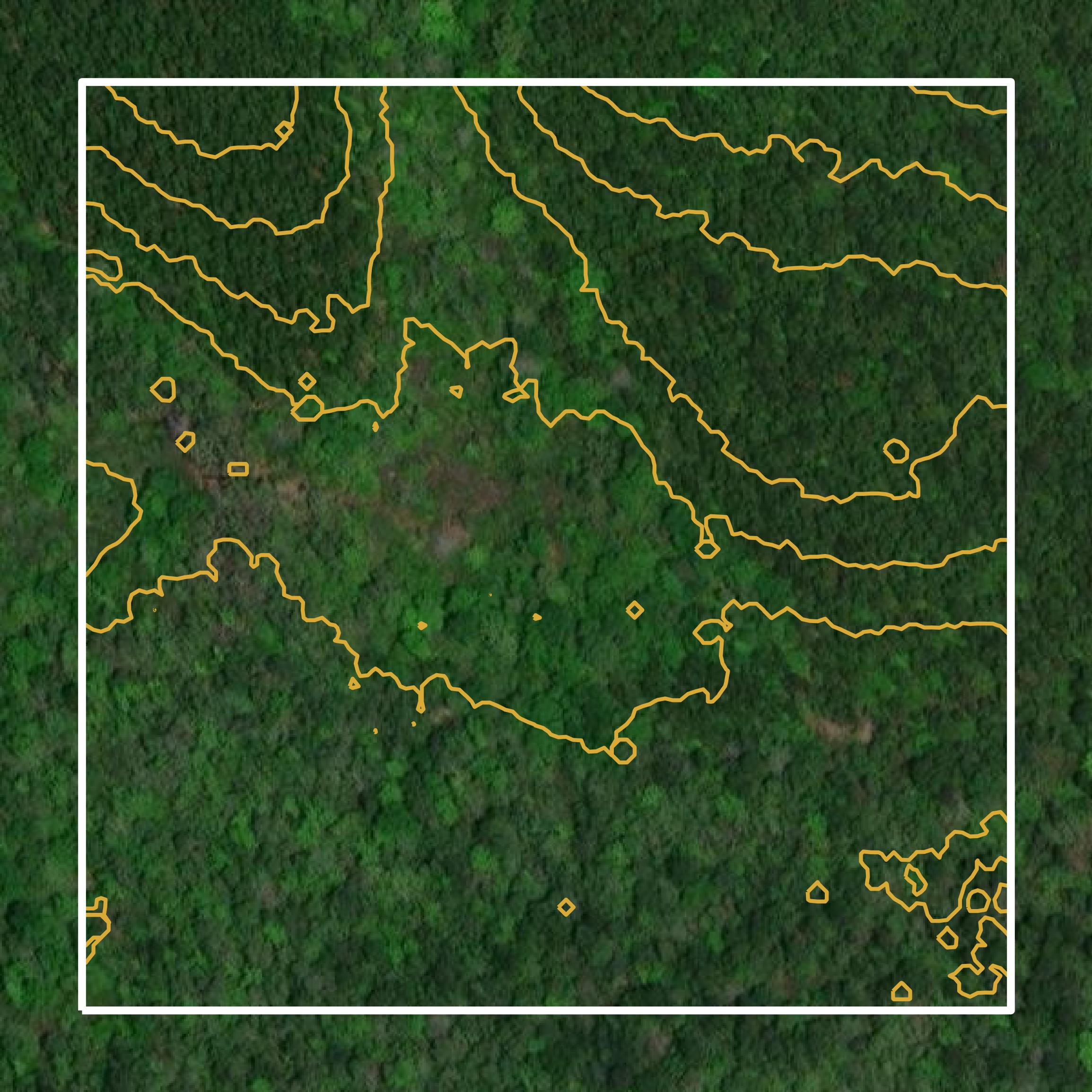 This image shows a contour map in Stone County created using GIS data in Equator.
