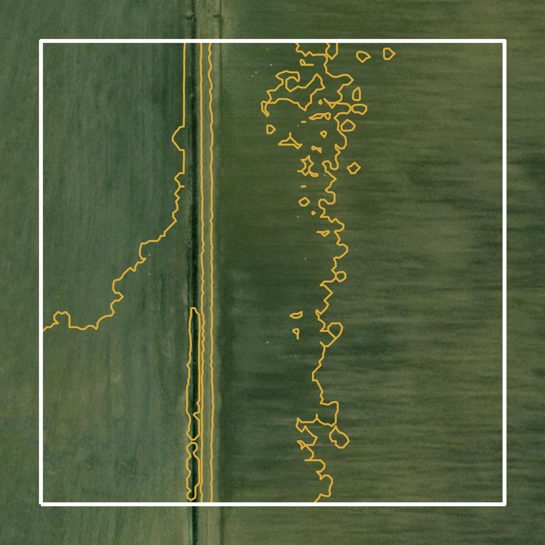 This image shows a contour map in Sunflower County created using GIS data in Equator.