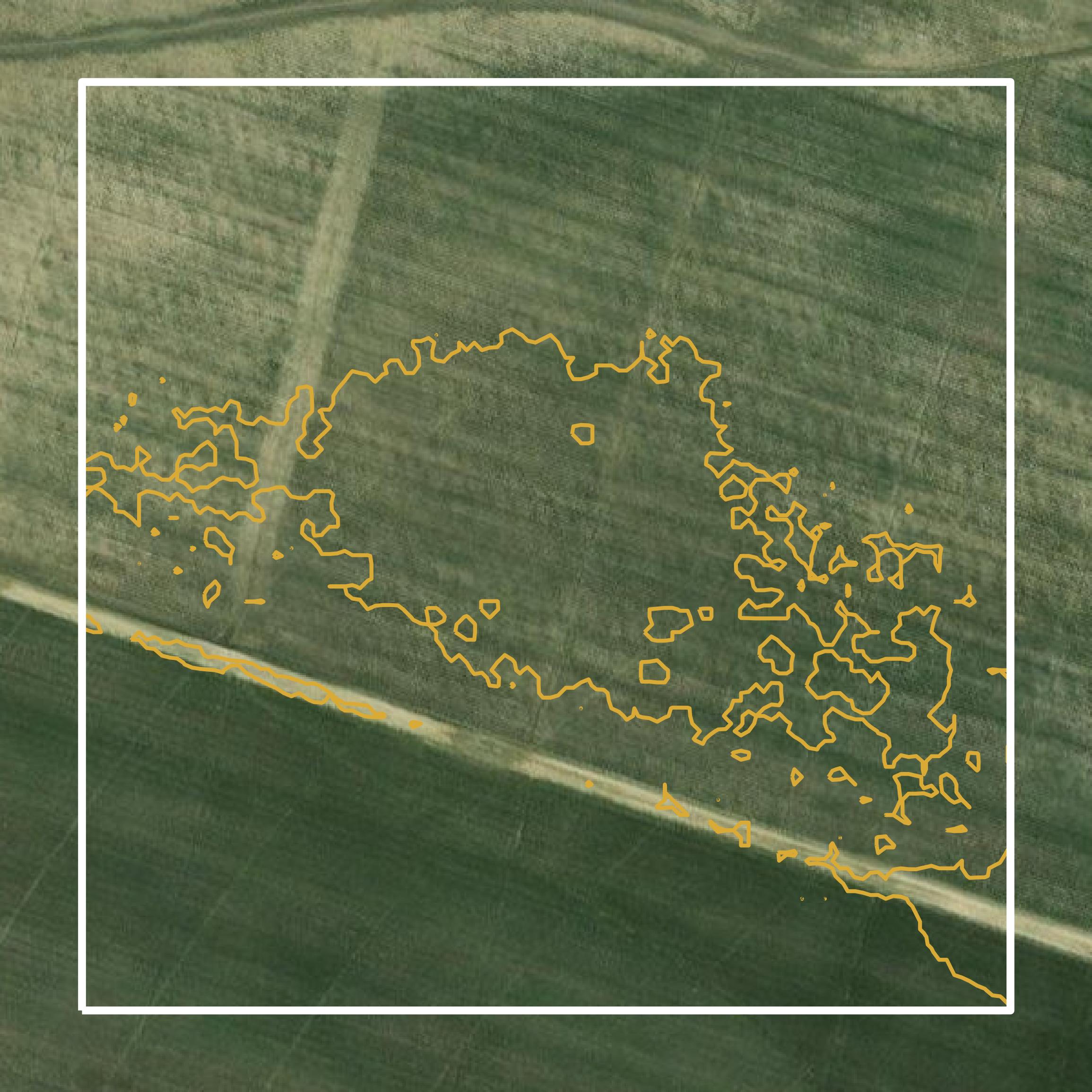 This image shows a contour map in Tallahatchie County created using GIS data in Equator.