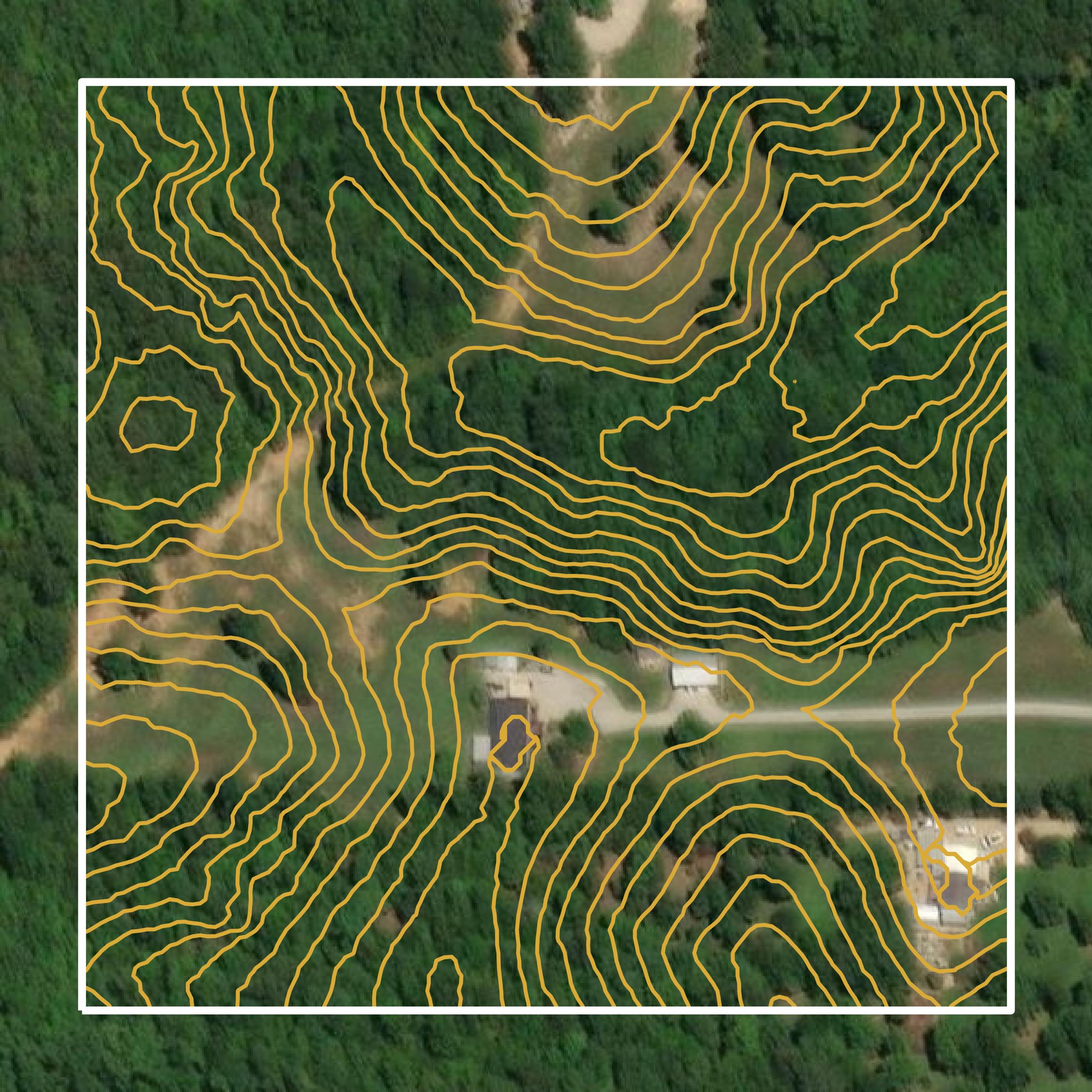 This image shows a contour map in Union County created using GIS data in Equator.