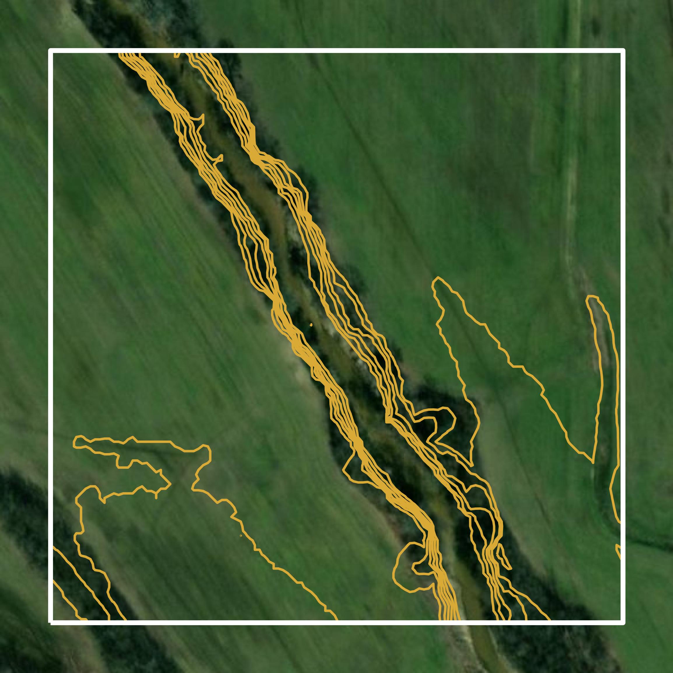 This image shows a contour map in Union County created using GIS data in Equator.