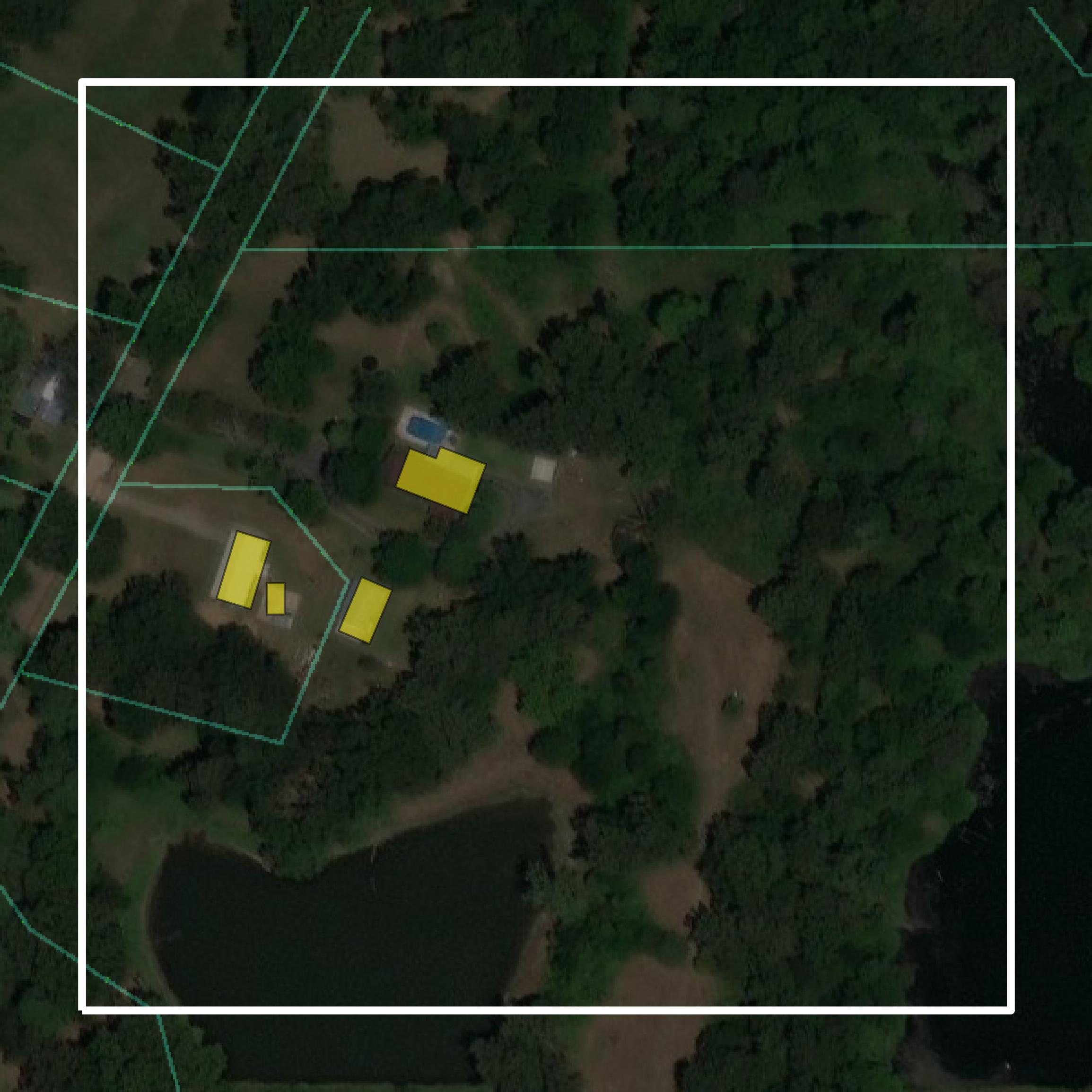 This image shows parcel and building data in Warren County created using GIS data in Equator.
