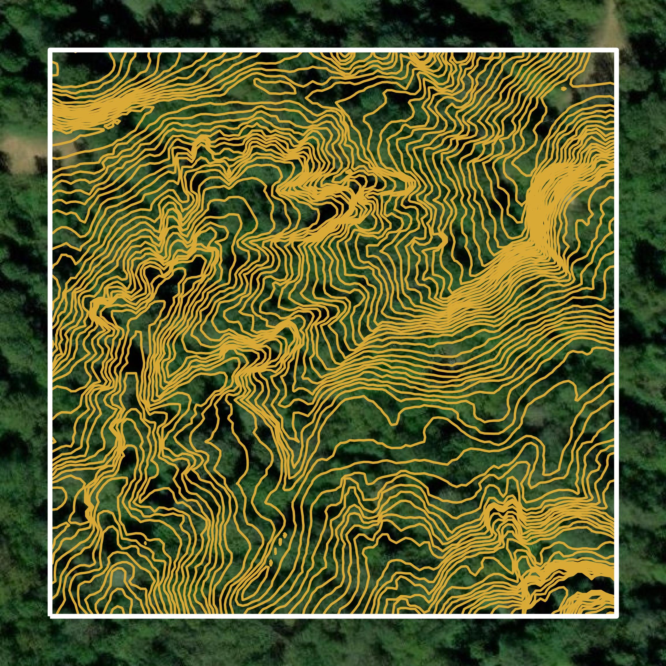 This image shows a contour map in Wilkinson County created using GIS data in Equator.