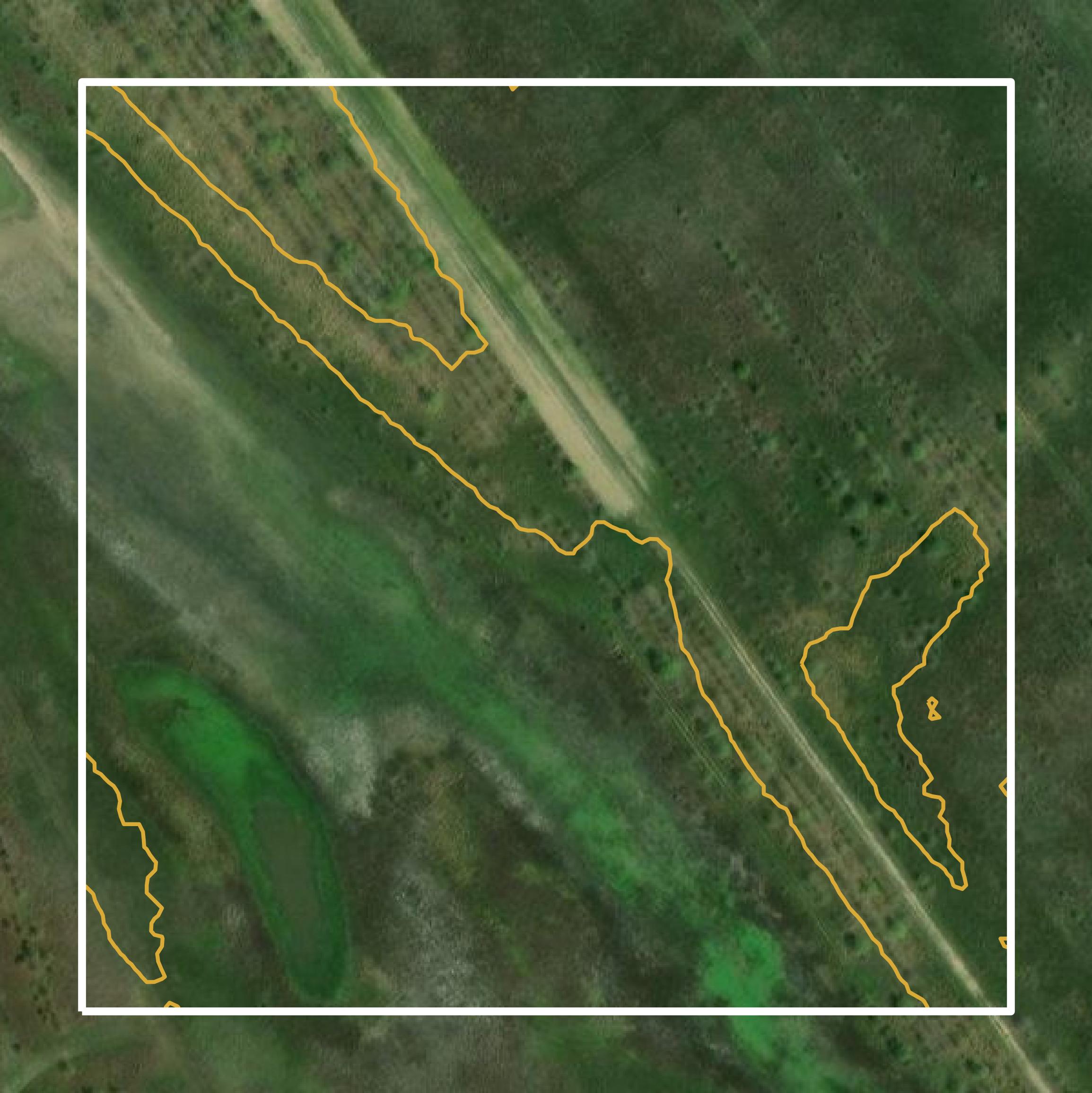 This image shows a contour map in Yazoo County created using GIS data in Equator.