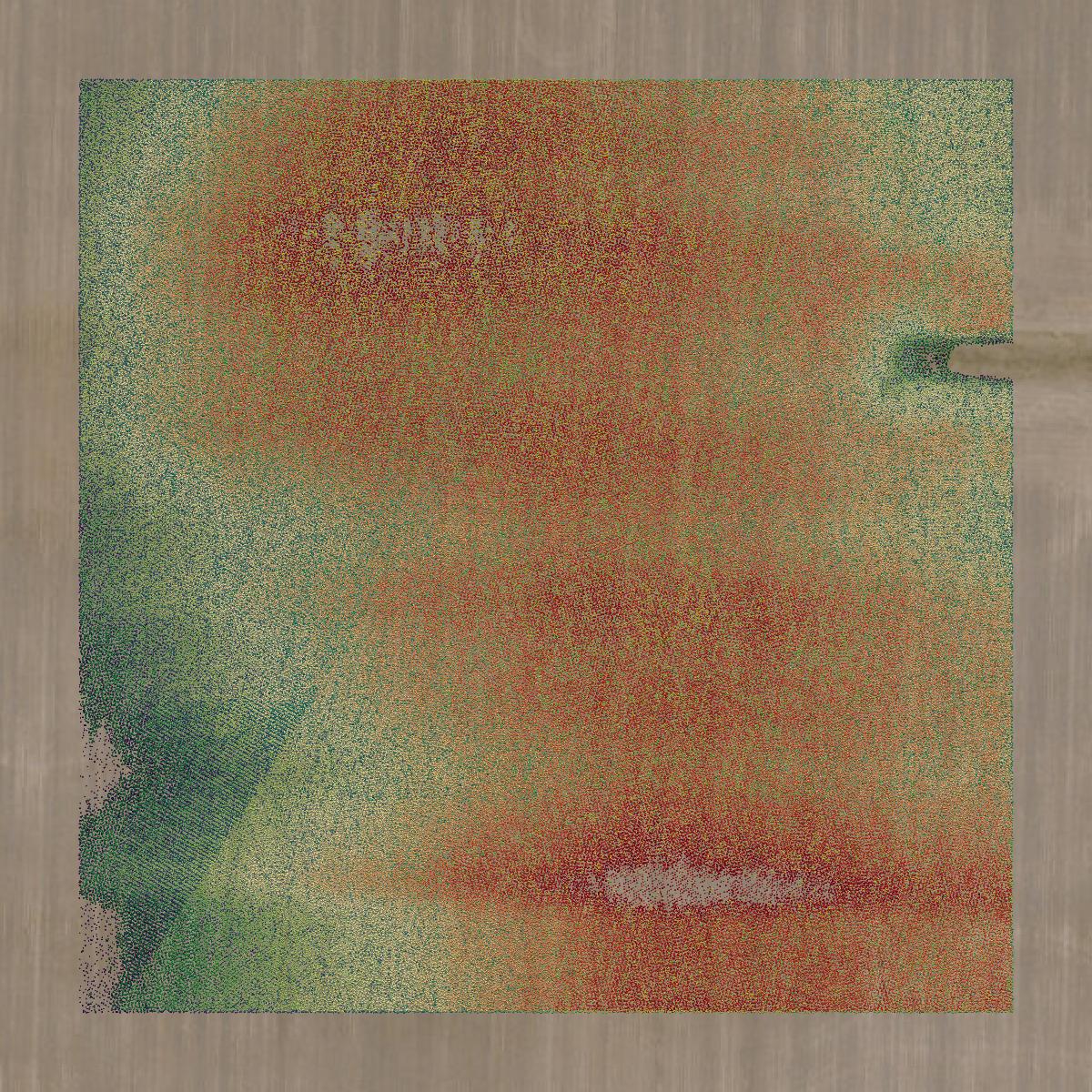 This image shows a LiDAR point cloud in Audrain County created using GIS data in Equator.