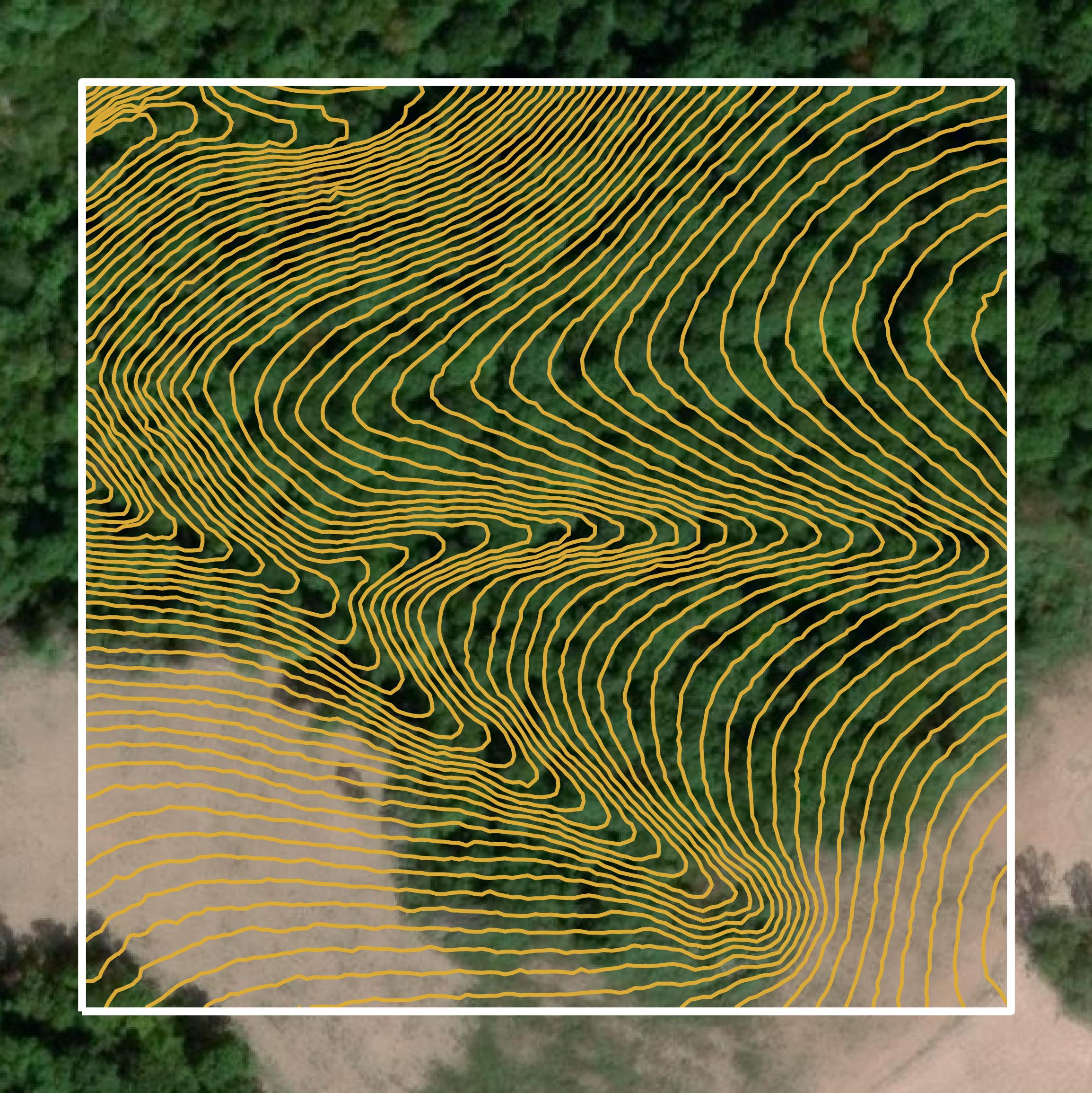 This image shows a contour map in Barry County created using GIS data in Equator.