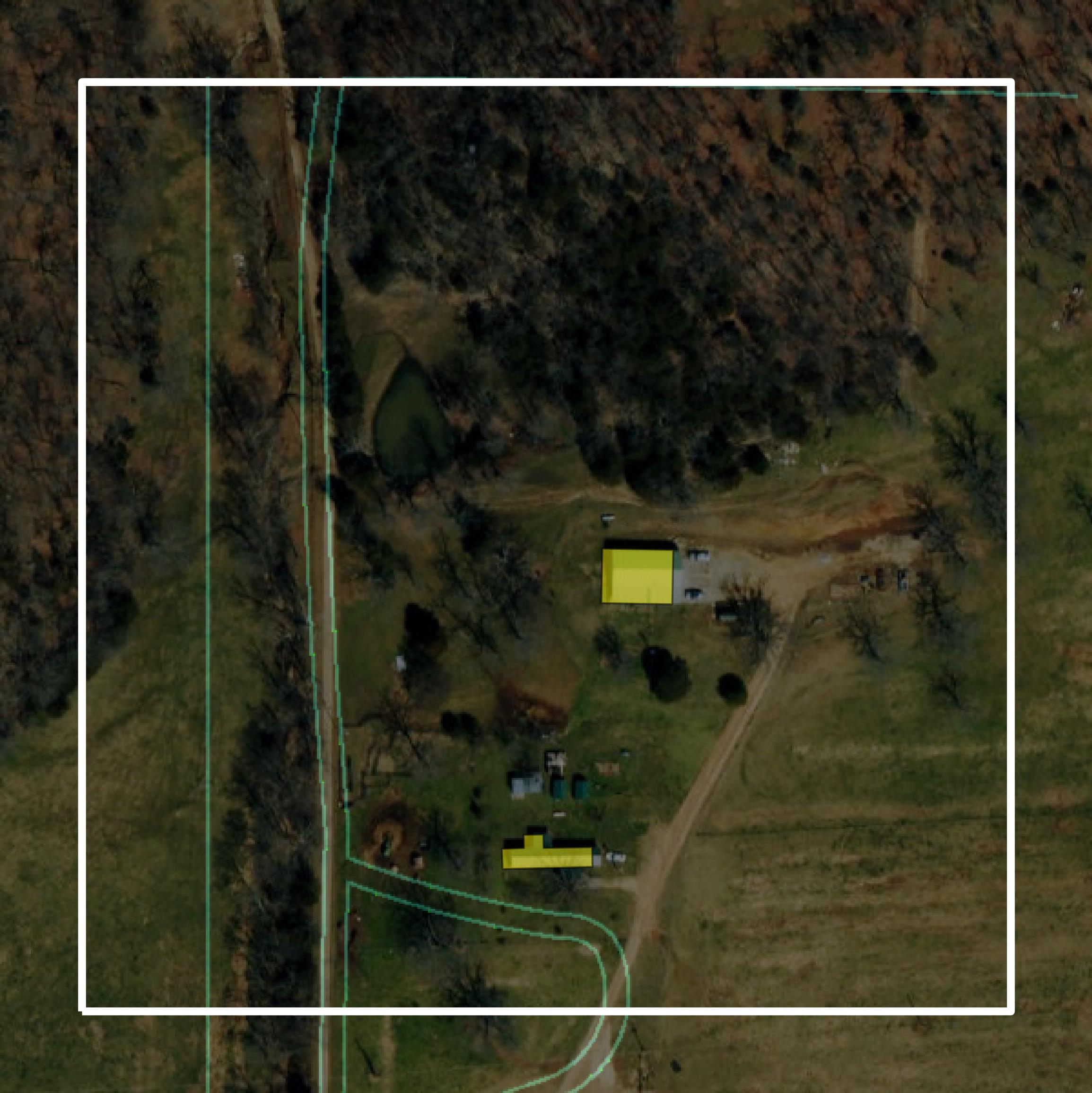 This image shows parcel and building data in Barry County created using GIS data in Equator.