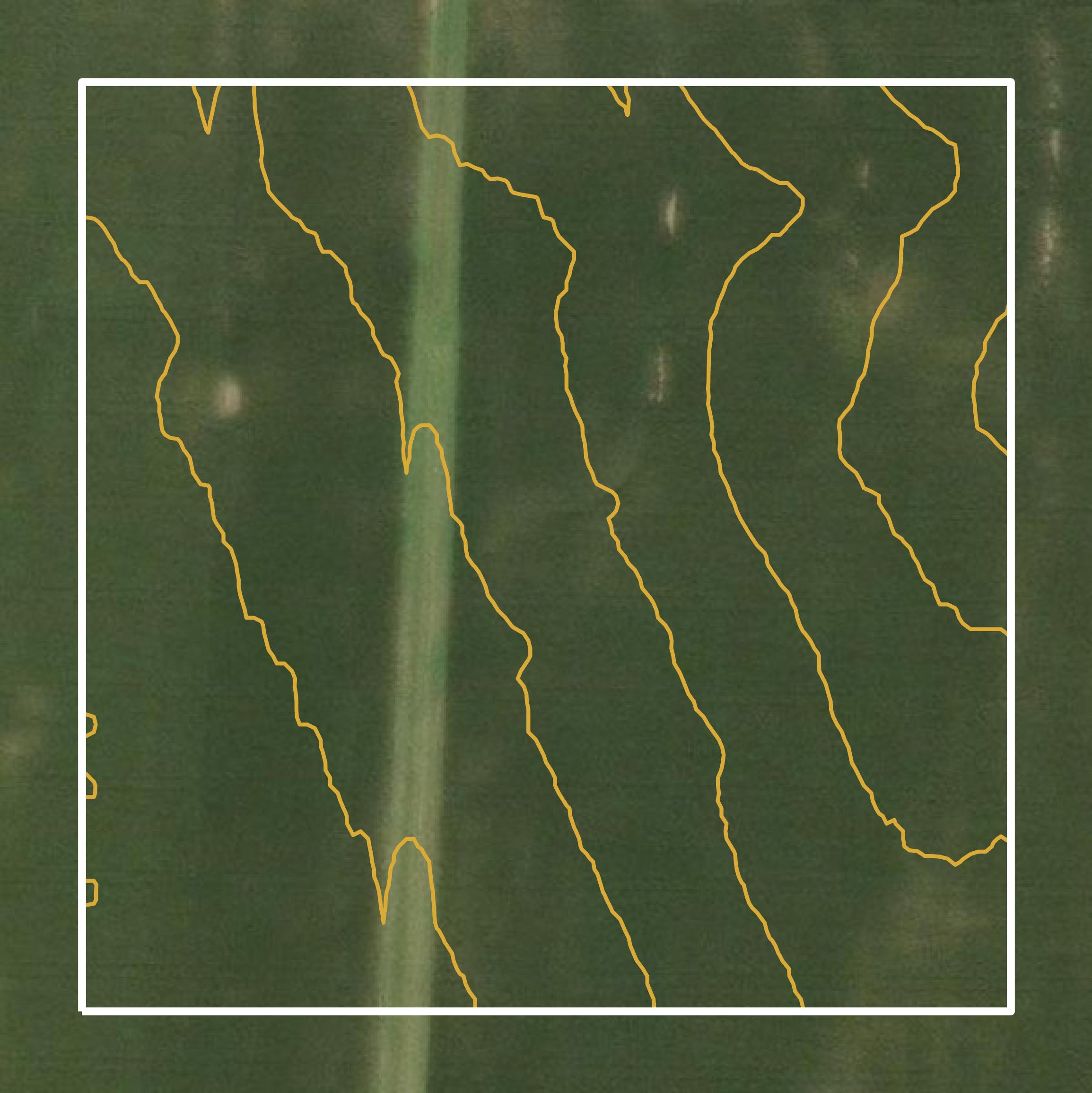 This image shows a contour map in Benton County created using GIS data in Equator.