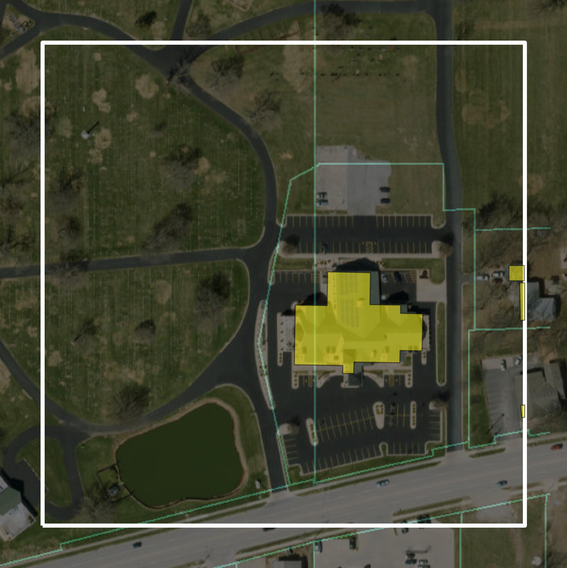 This image shows parcel and building data in Buchanan County created using GIS data in Equator.
