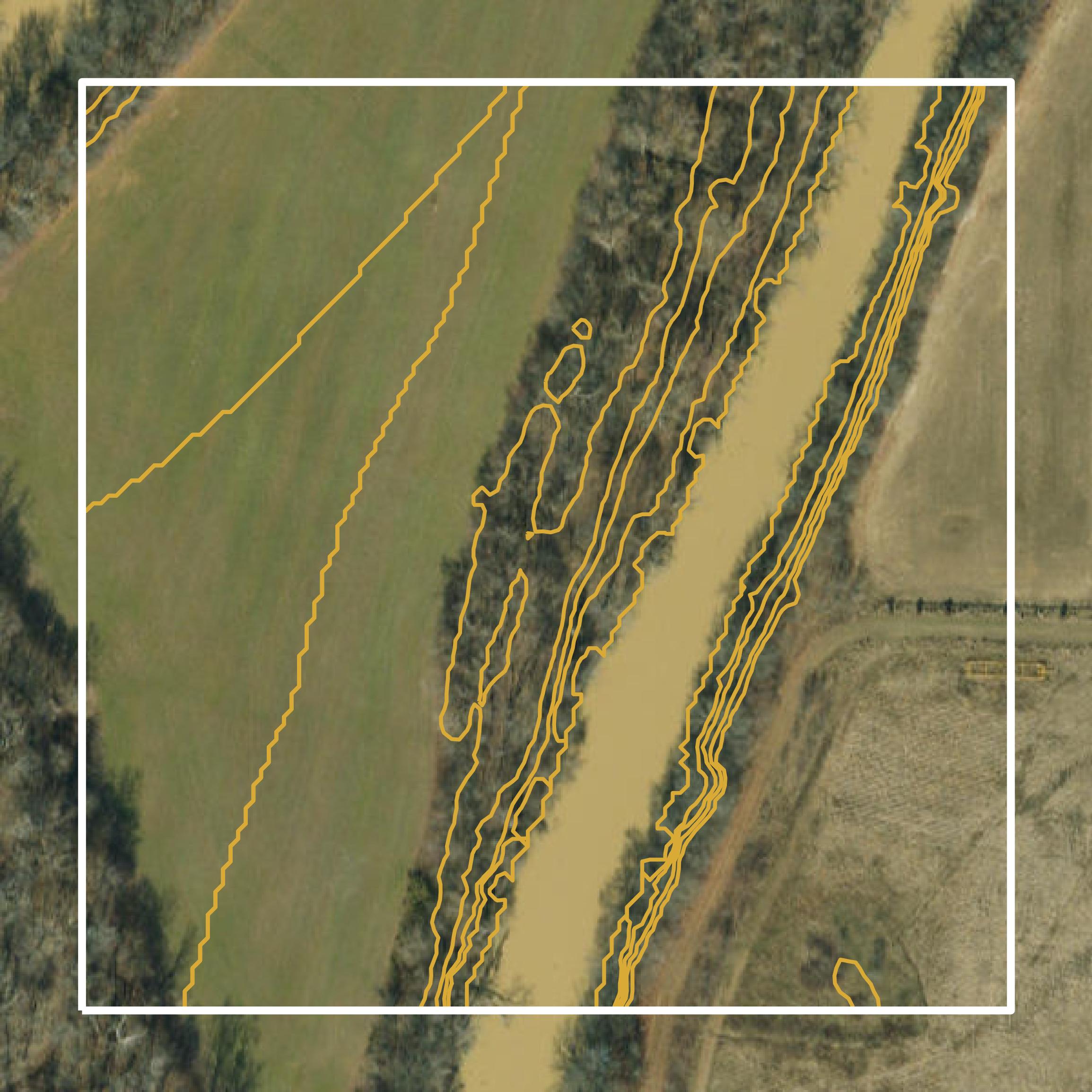 This image shows a contour map in Butler County created using GIS data in Equator.
