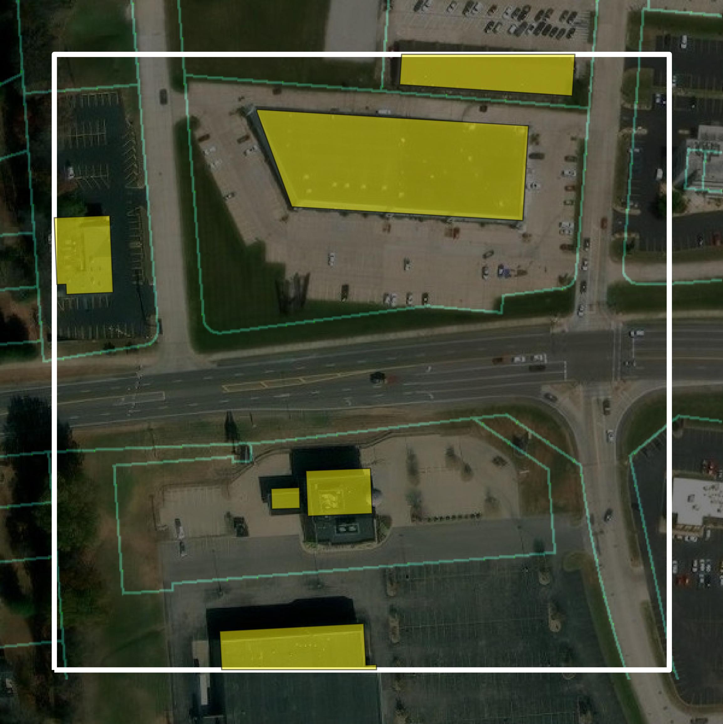 This image shows parcel and building data in Cape Girardeau County created using GIS data in Equator.