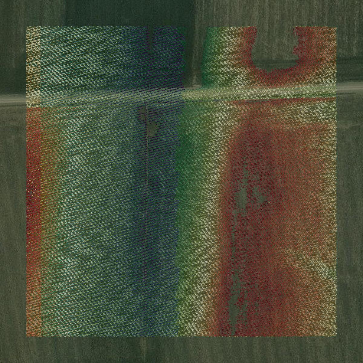This image shows a LiDAR point cloud in Carroll County created using GIS data in Equator.