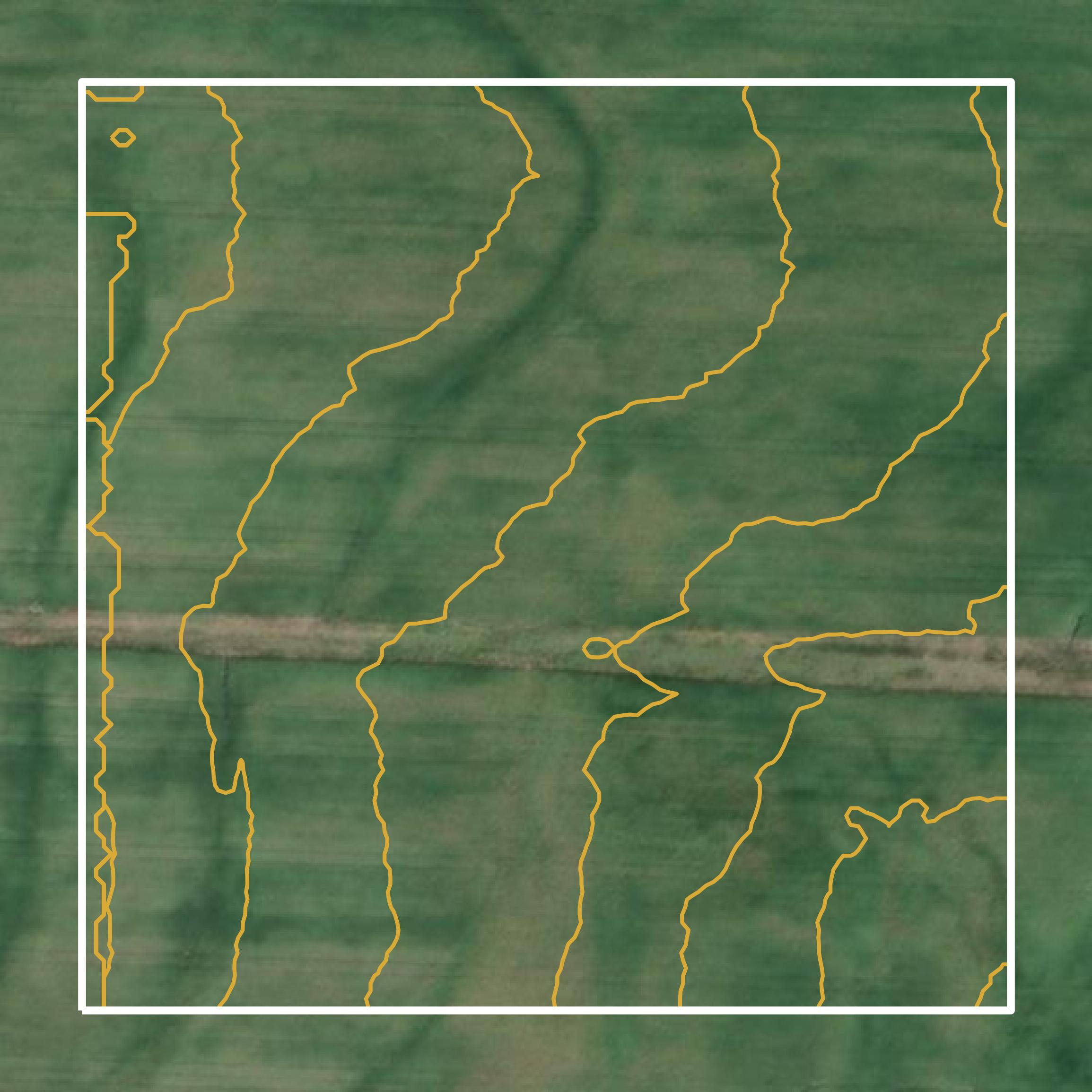 This image shows a contour map in Cass County created using GIS data in Equator.