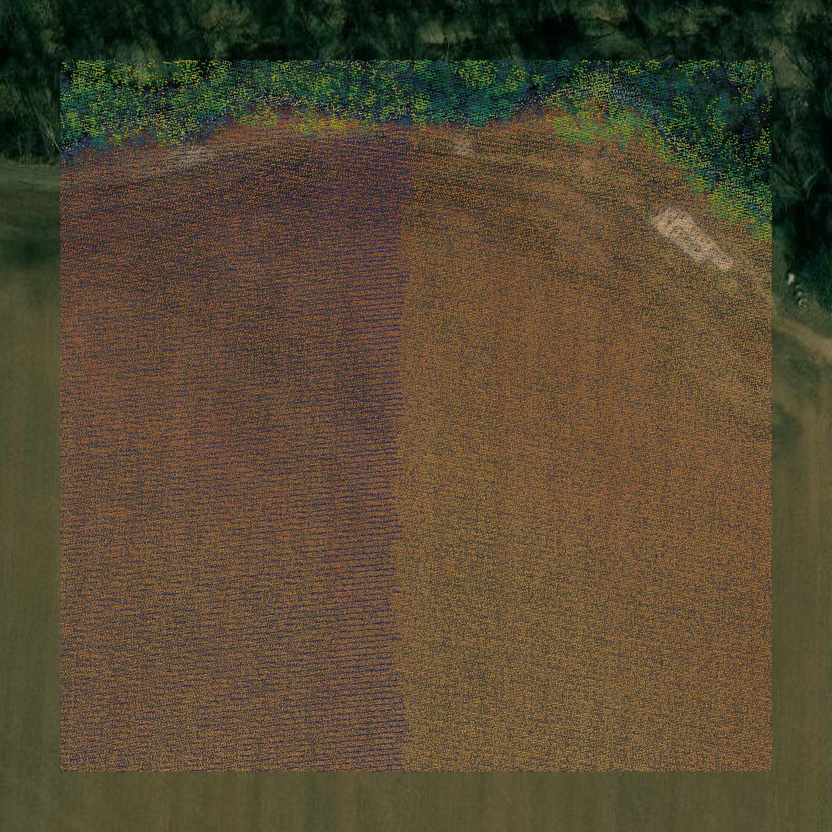 This image shows a LiDAR point cloud in Clark County created using GIS data in Equator.