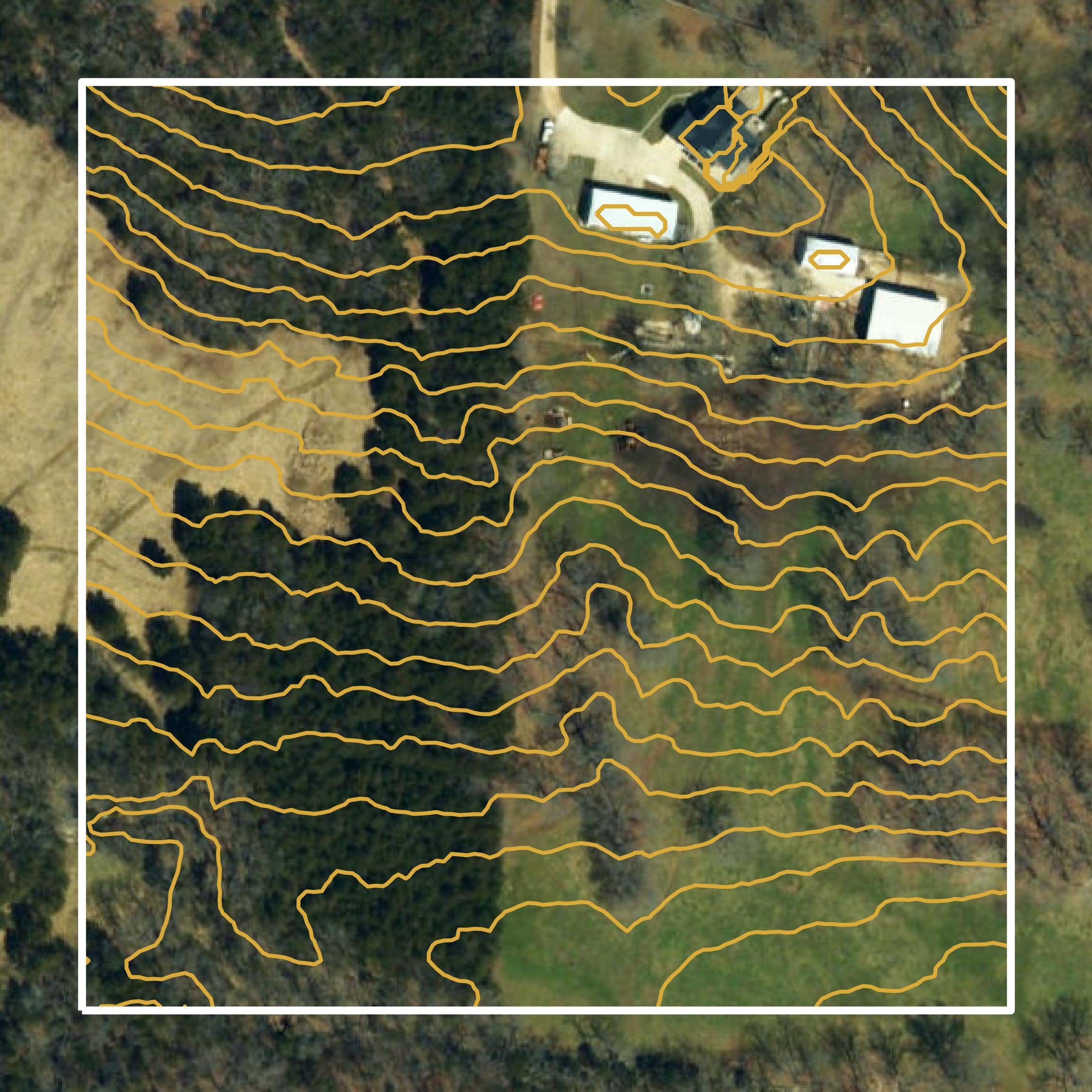 This image shows a contour map in Cole County created using GIS data in Equator.