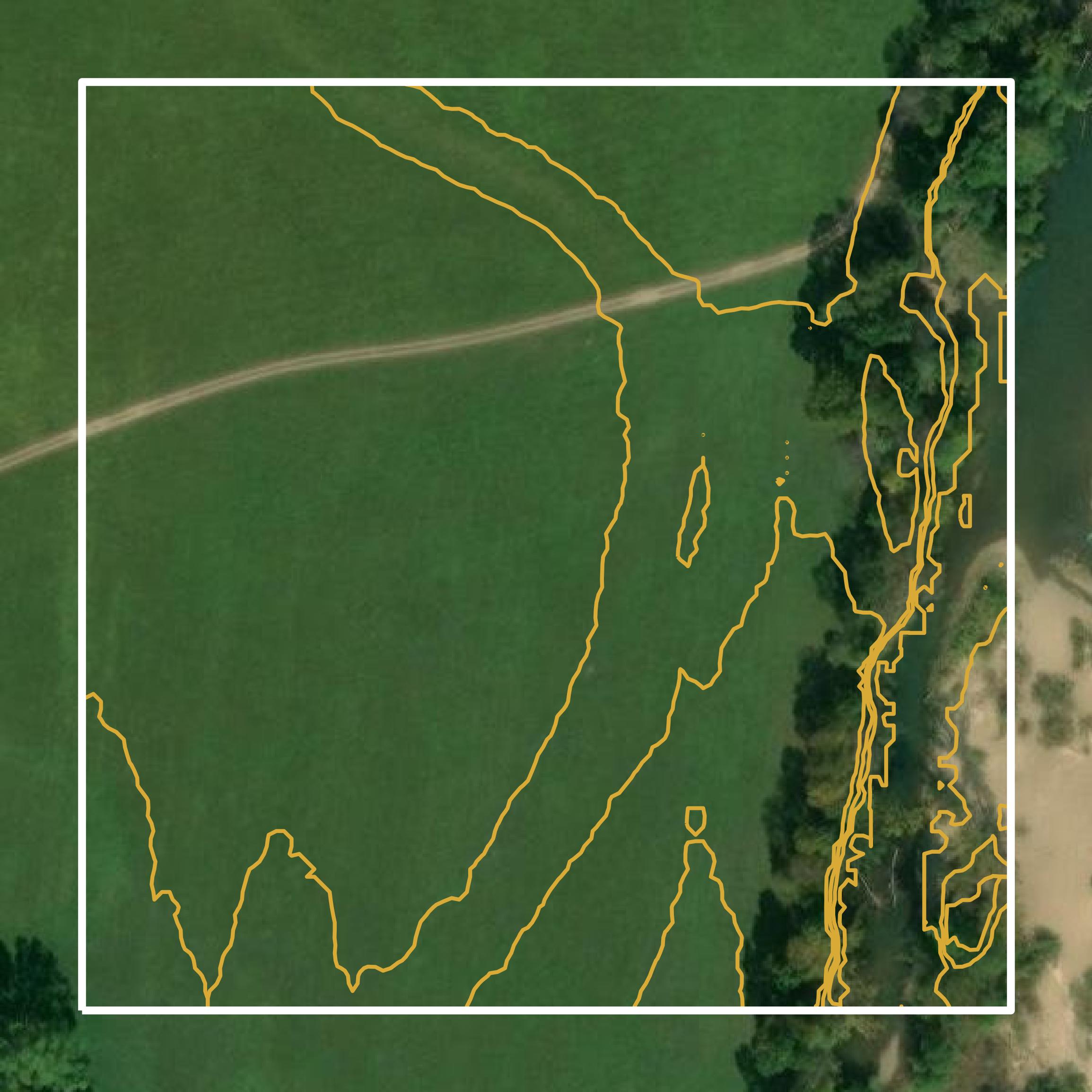 This image shows a contour map in Crawford County created using GIS data in Equator.