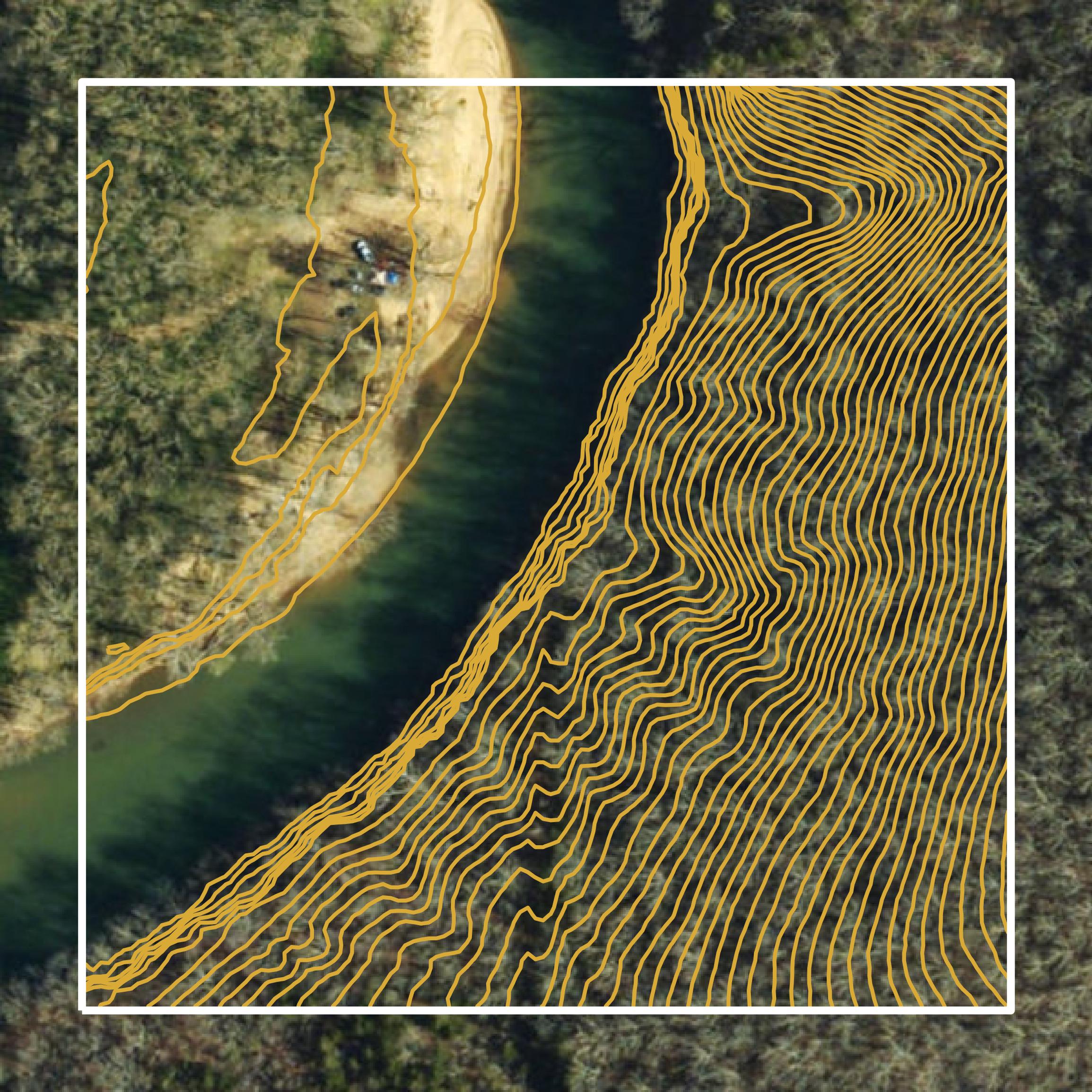 This image shows a contour map in Crawford County created using GIS data in Equator.