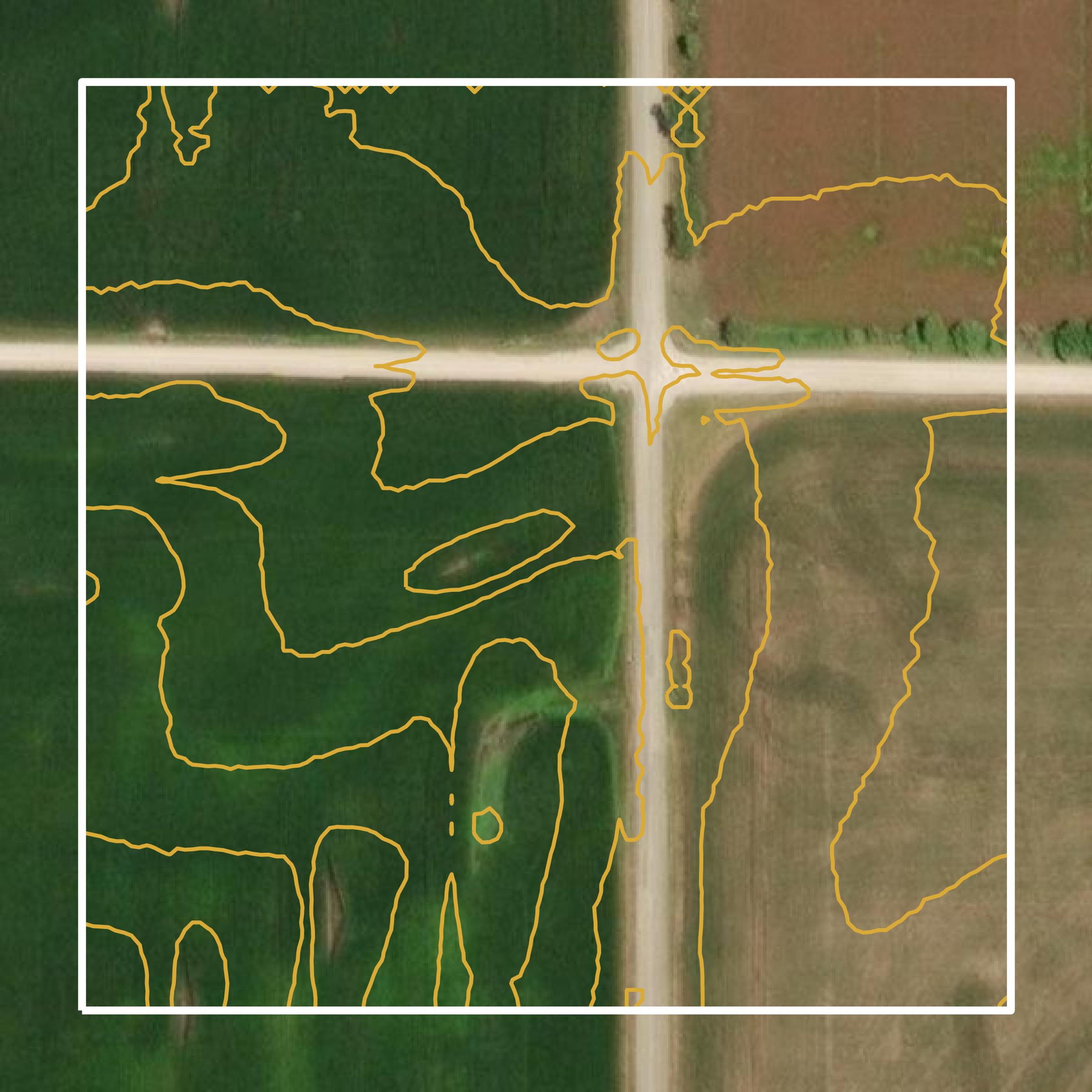This image shows a contour map in Daviess County created using GIS data in Equator.