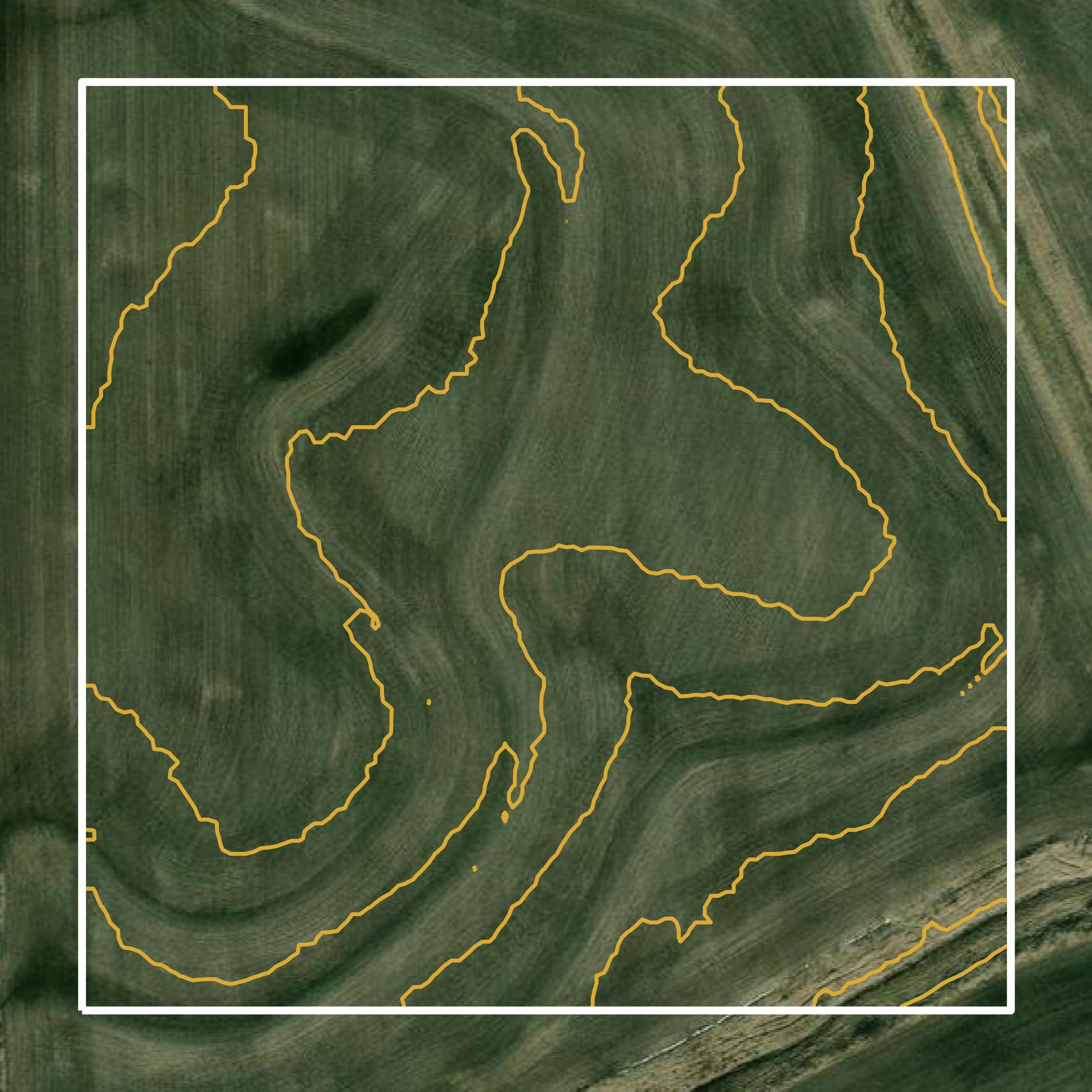 This image shows a contour map in DeKalb County created using GIS data in Equator.