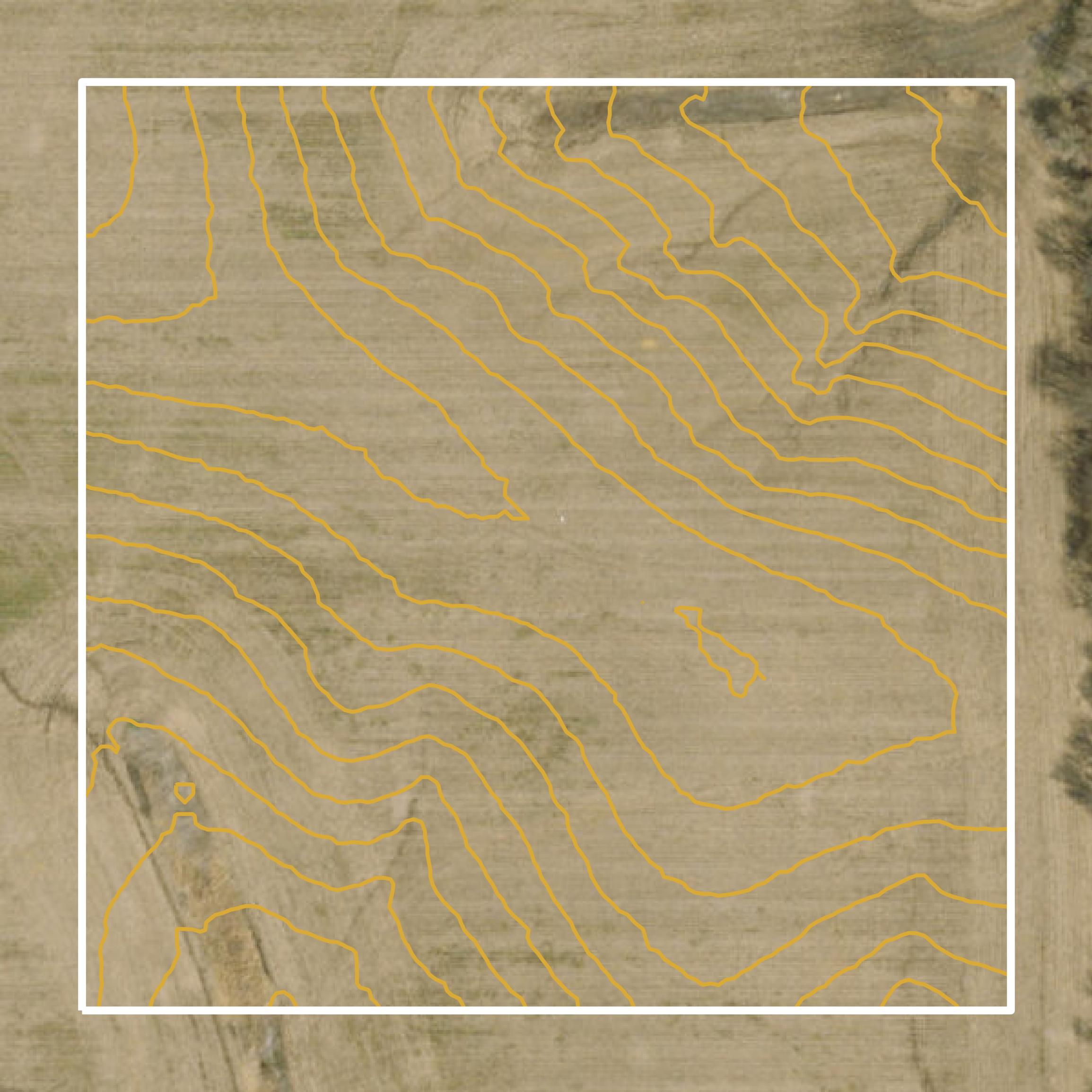 This image shows a contour map in DeKalb County created using GIS data in Equator.