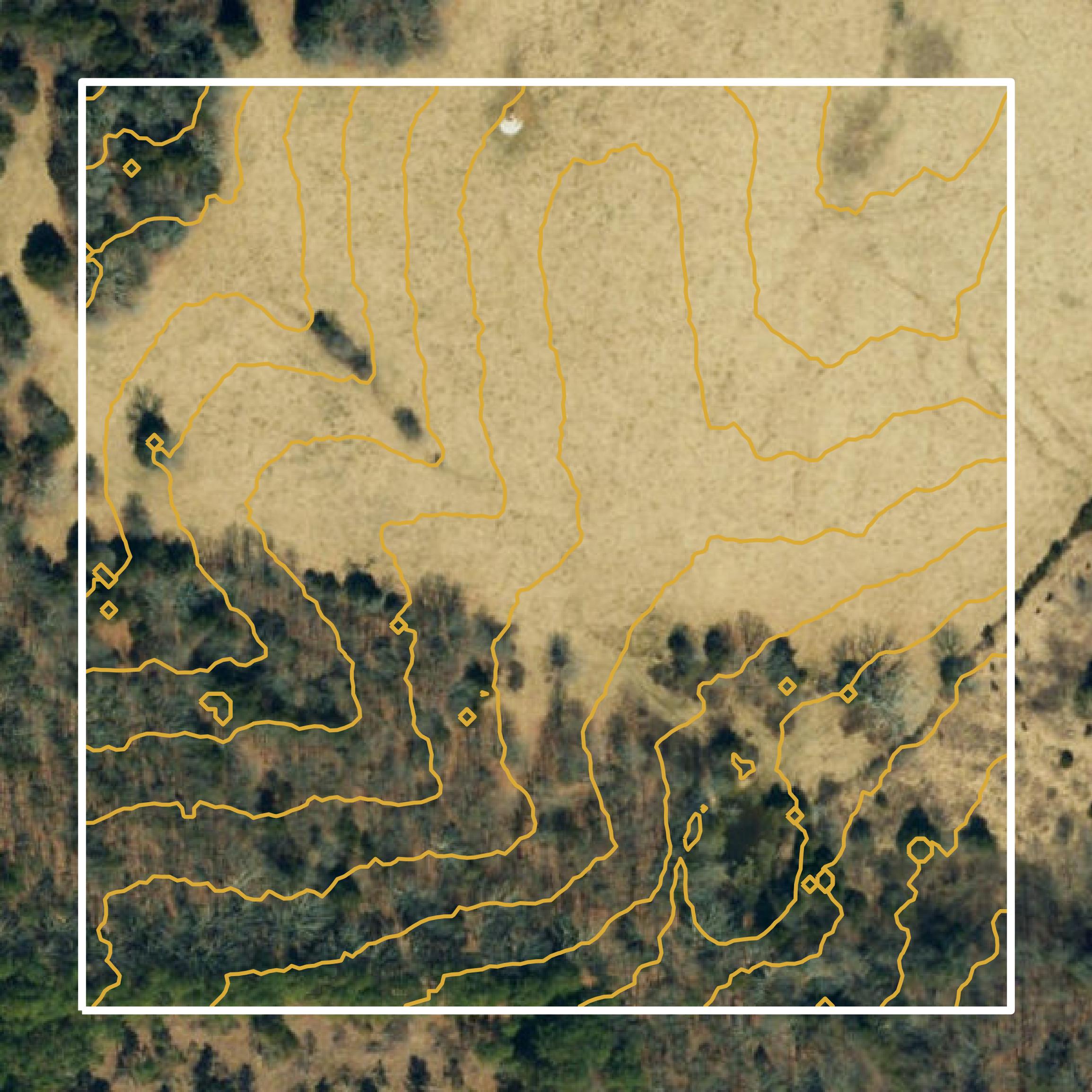 This image shows a contour map in Dent County created using GIS data in Equator.