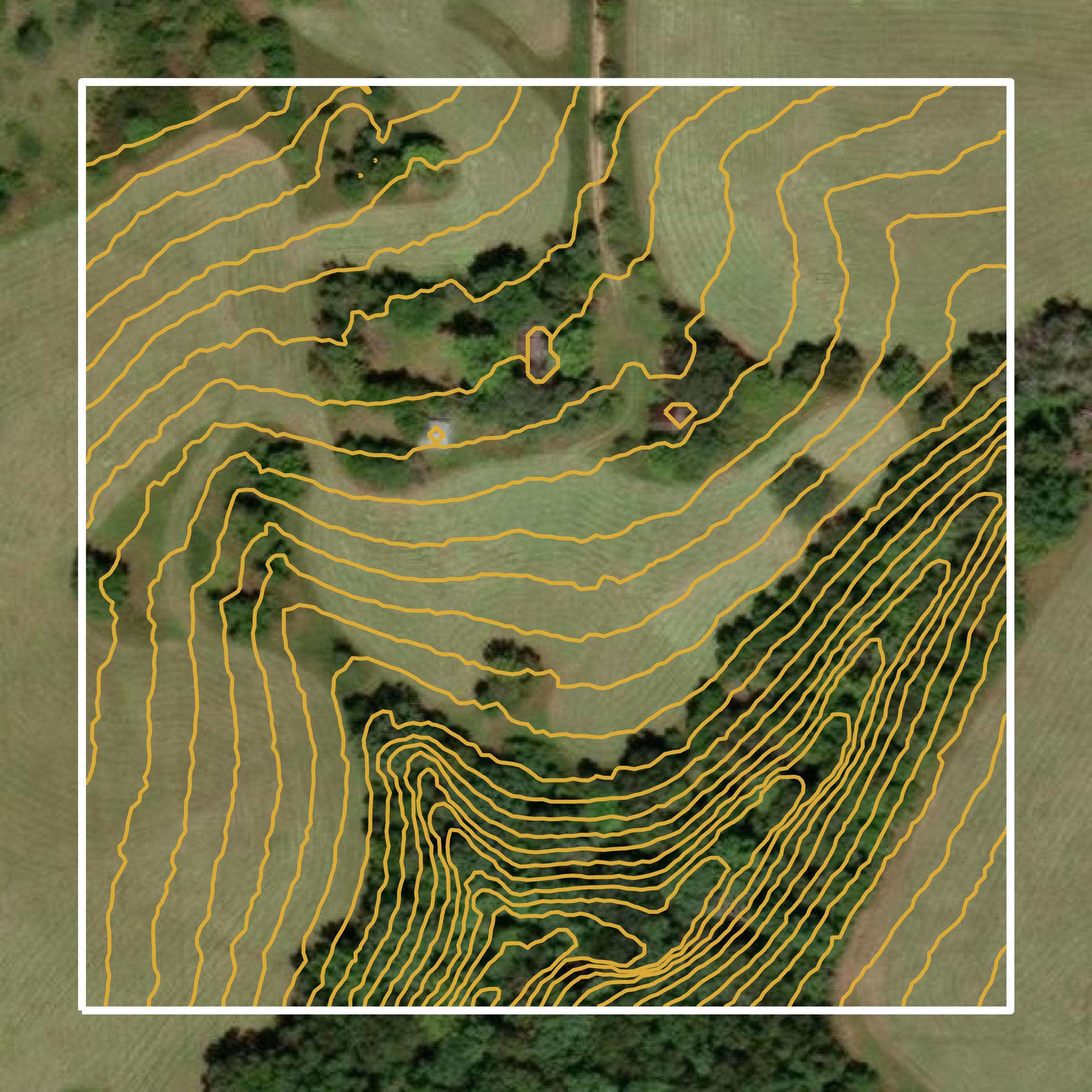 This image shows a contour map in Douglas County created using GIS data in Equator.