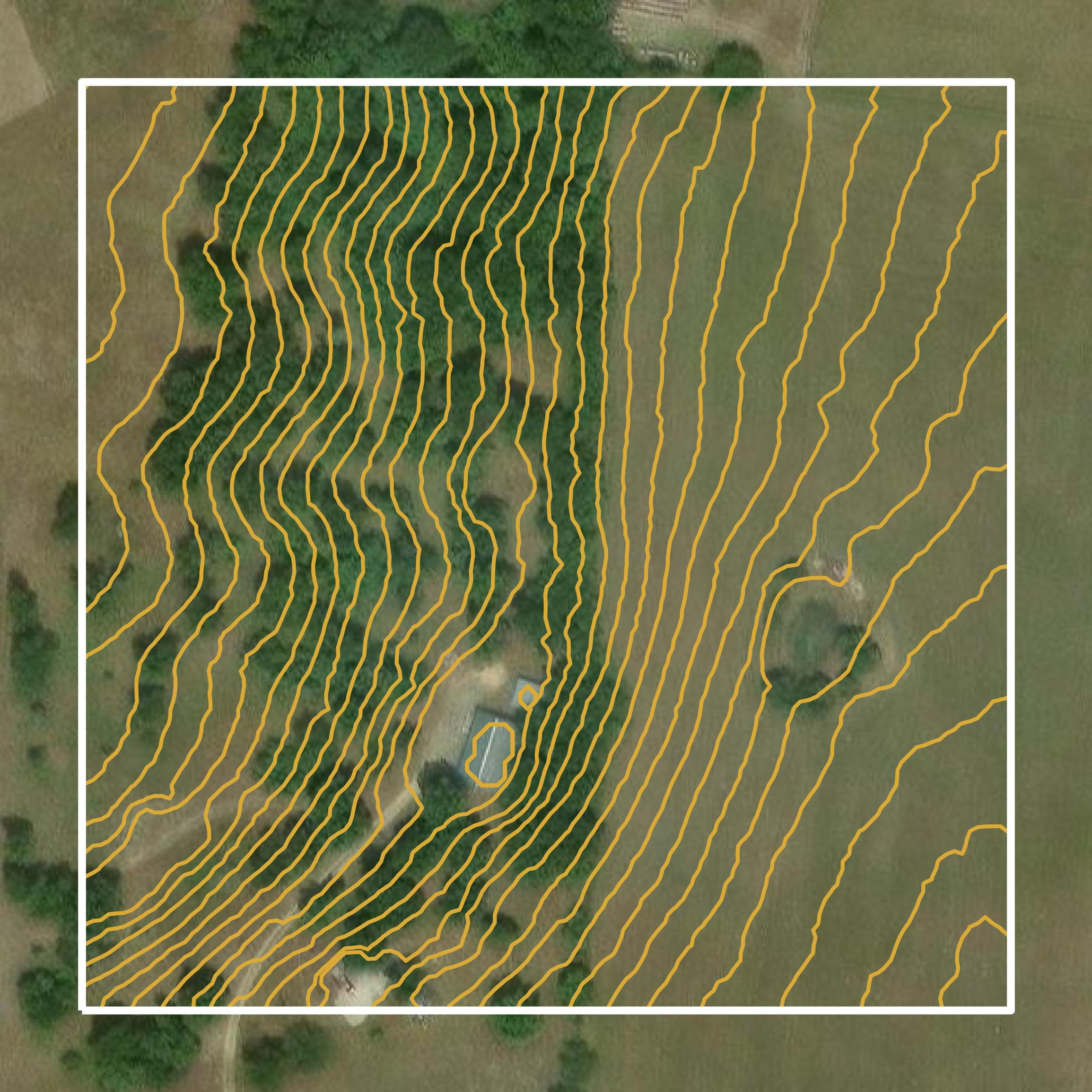 This image shows a contour map in Douglas County created using GIS data in Equator.