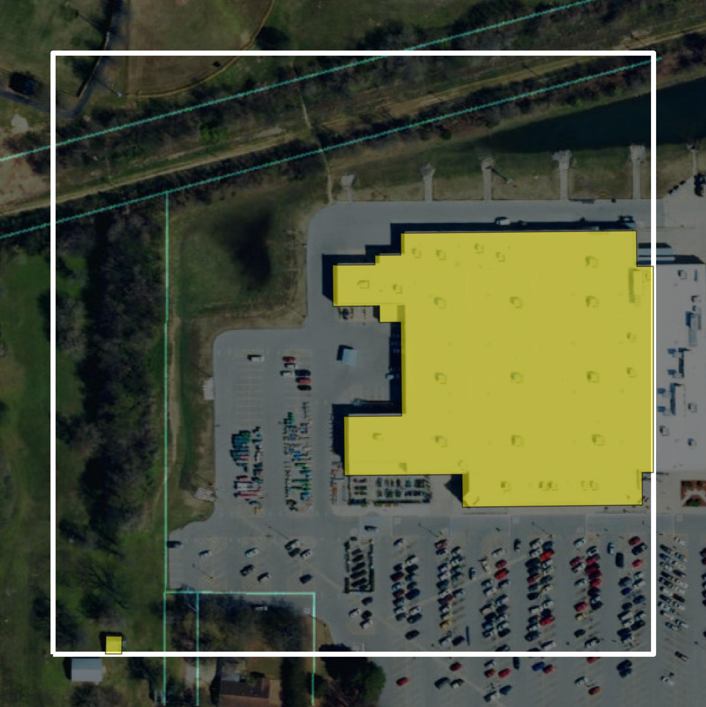 This image shows parcel and building data in Dunklin County created using GIS data in Equator.