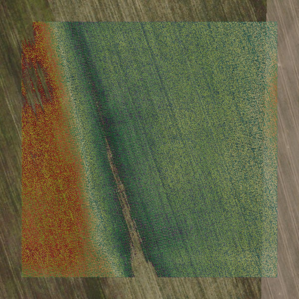 This image shows a LiDAR point cloud in Franklin County created using GIS data in Equator.