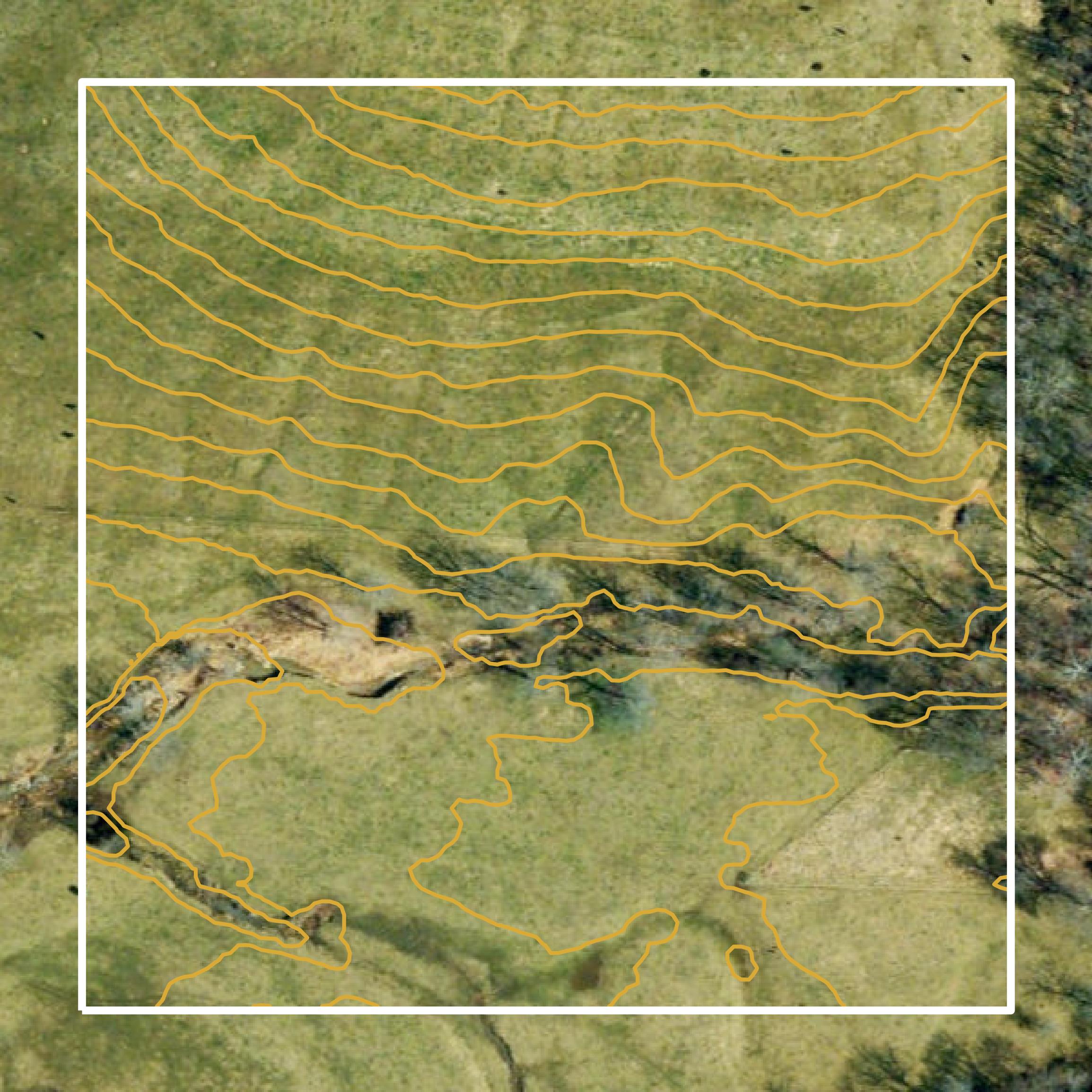 This image shows a contour map in Gasconade County created using GIS data in Equator.