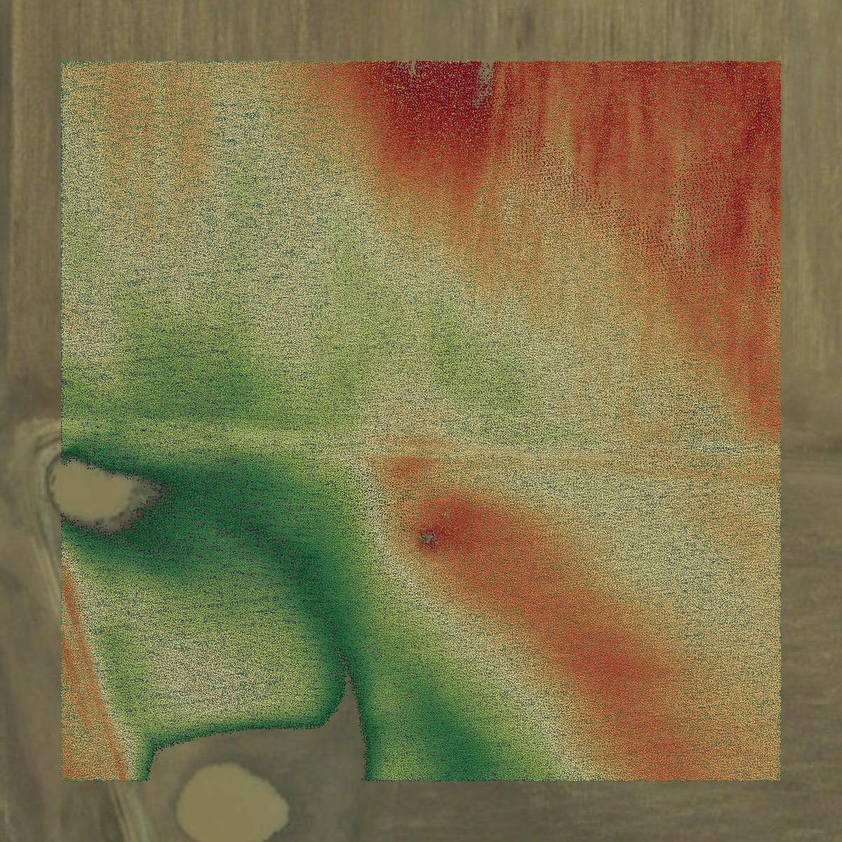 This image shows a LiDAR point cloud in Gasconade County created using GIS data in Equator.