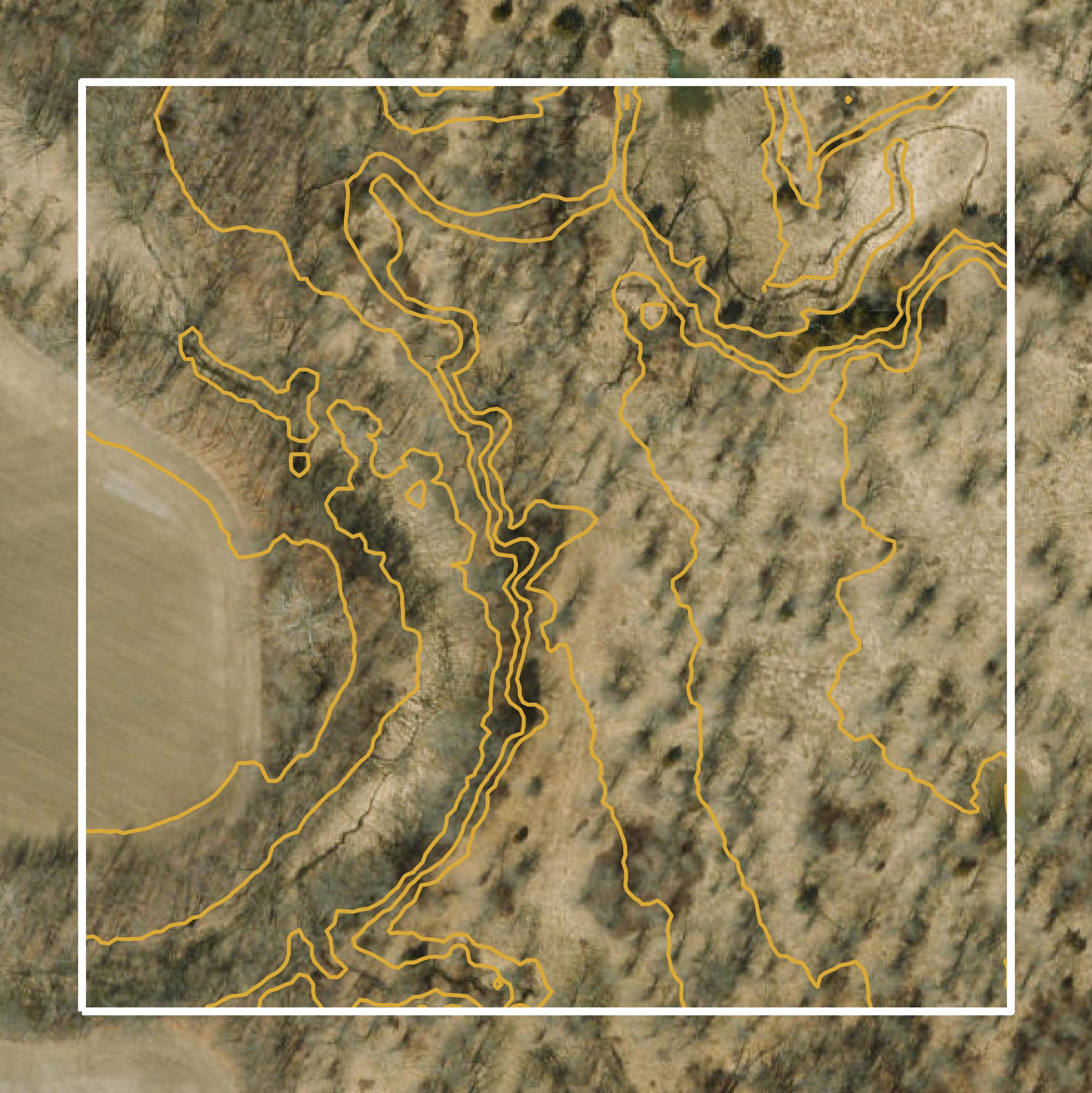 This image shows a contour map in Grundy County created using GIS data in Equator.