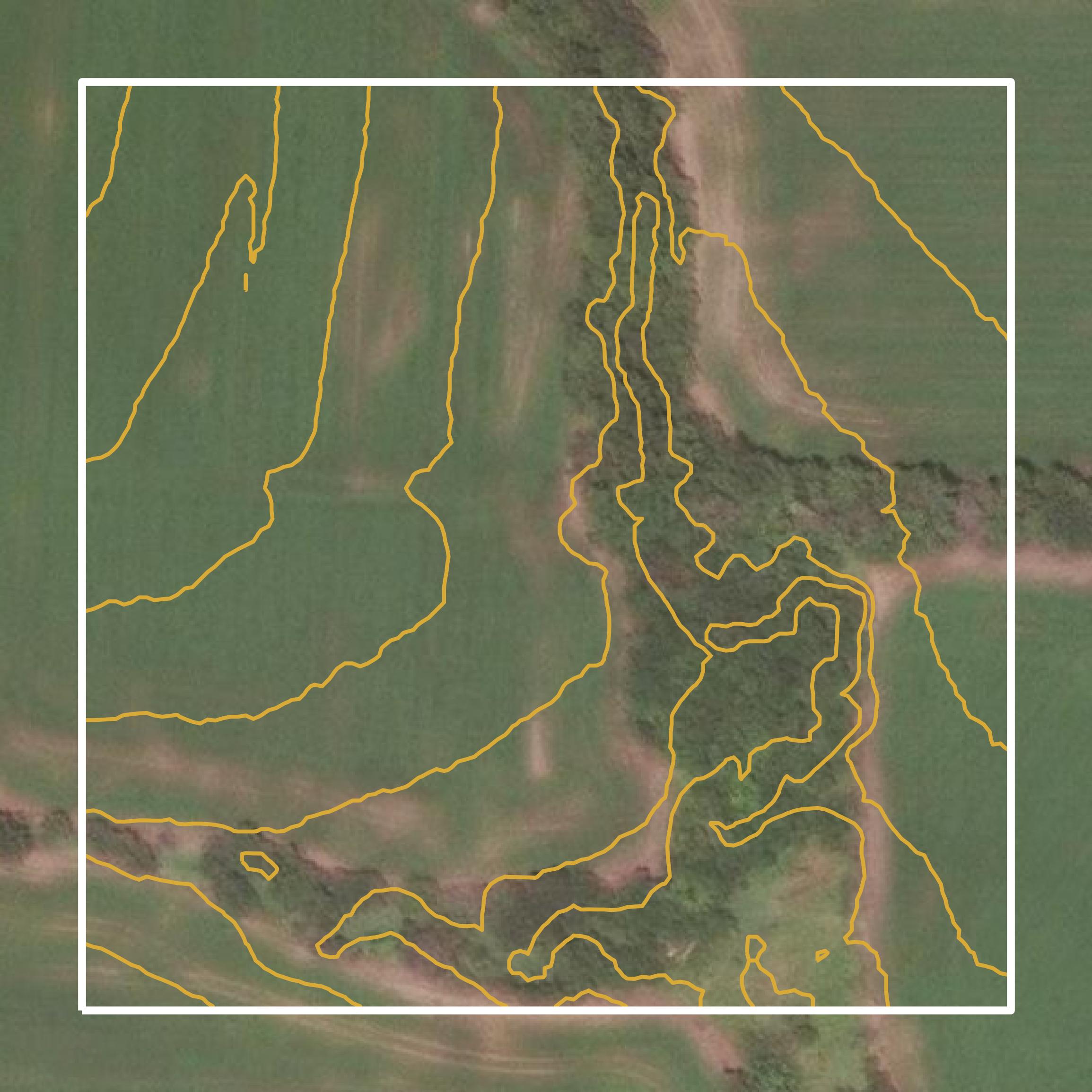 This image shows a contour map in Henry County created using GIS data in Equator.