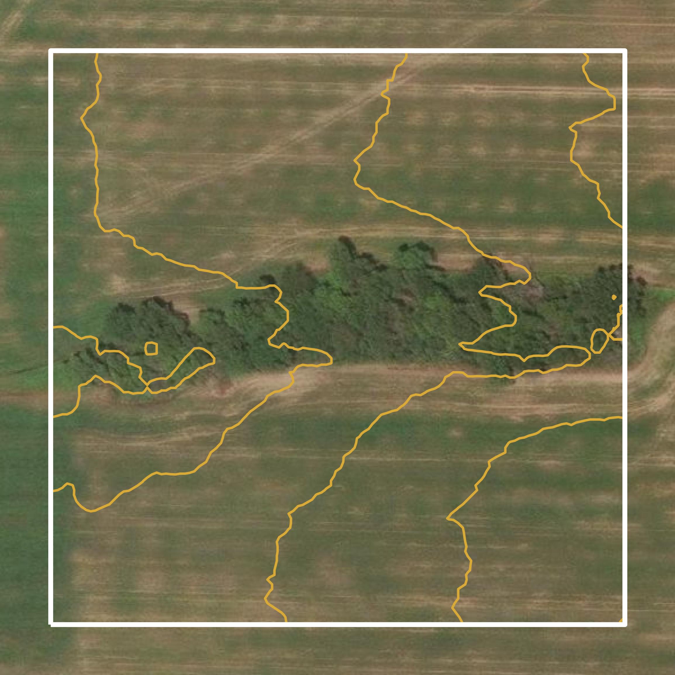 This image shows a contour map in Henry County created using GIS data in Equator.