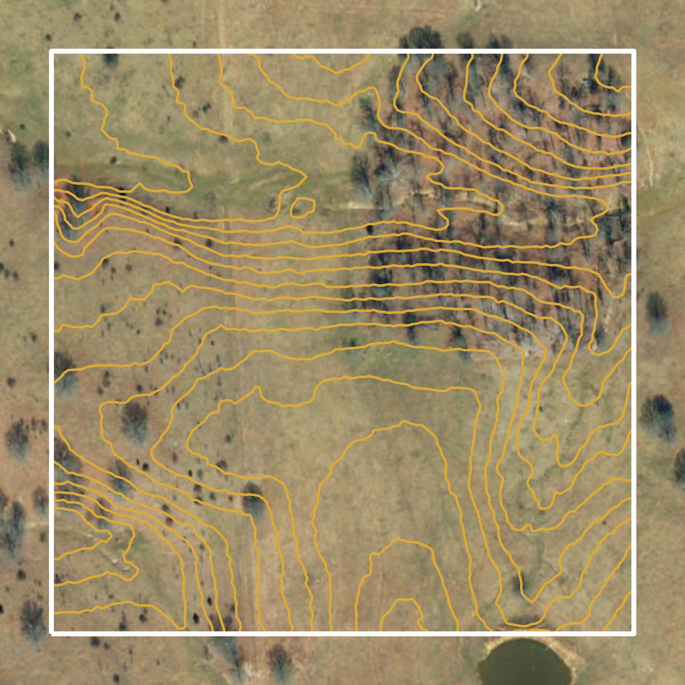 This image shows a contour map in Howell County created using GIS data in Equator.