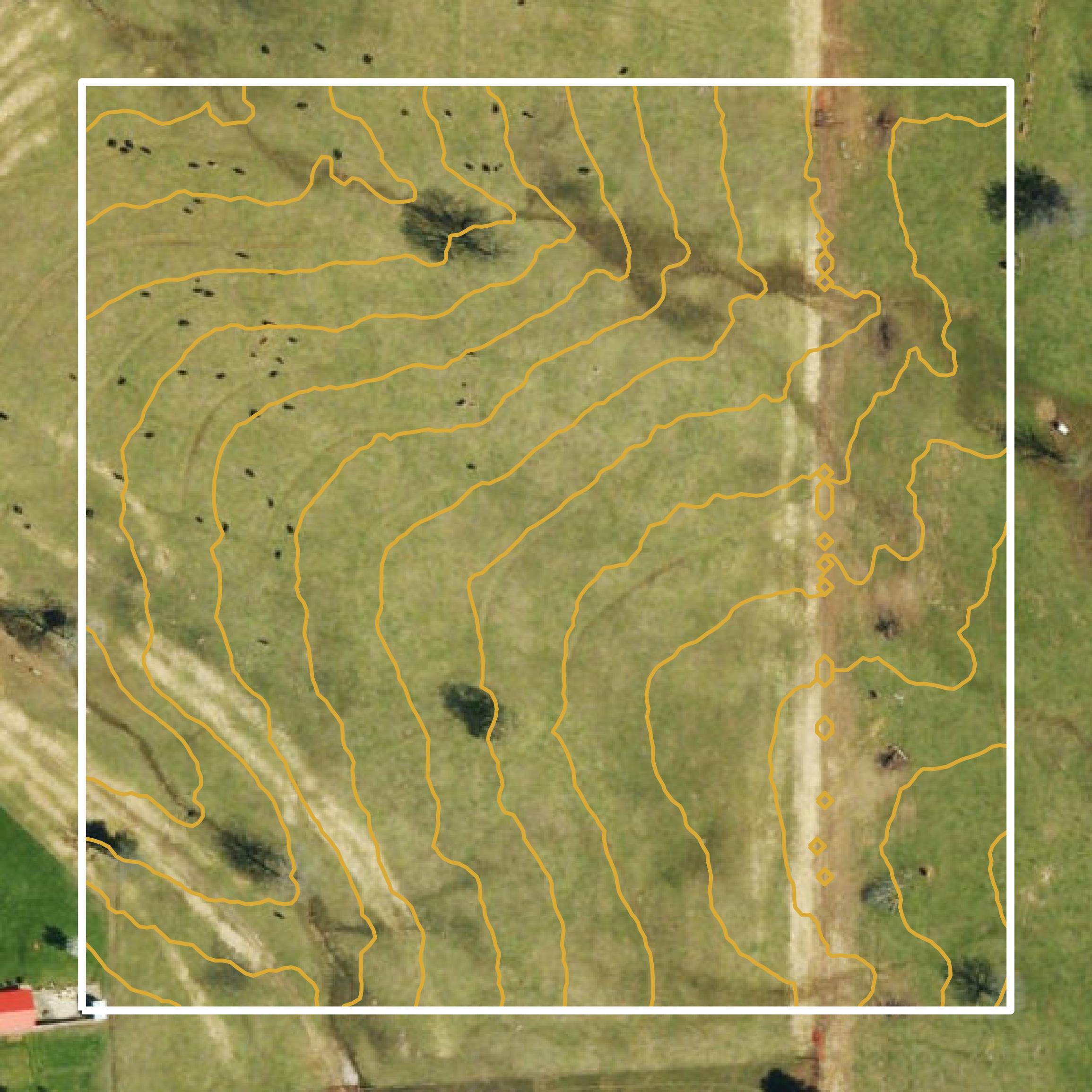 This image shows a contour map in Iron County created using GIS data in Equator.