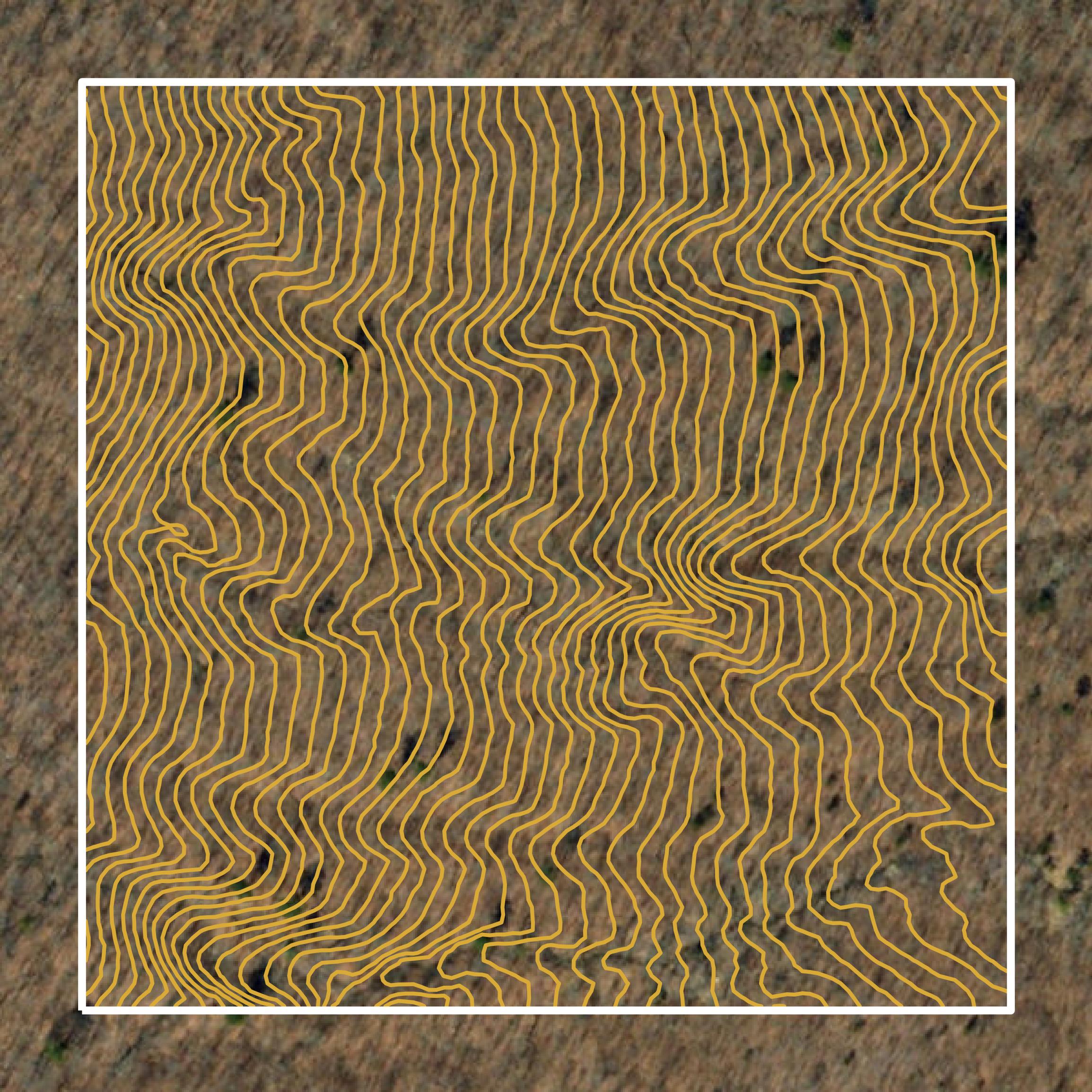 This image shows a contour map in Iron County created using GIS data in Equator.