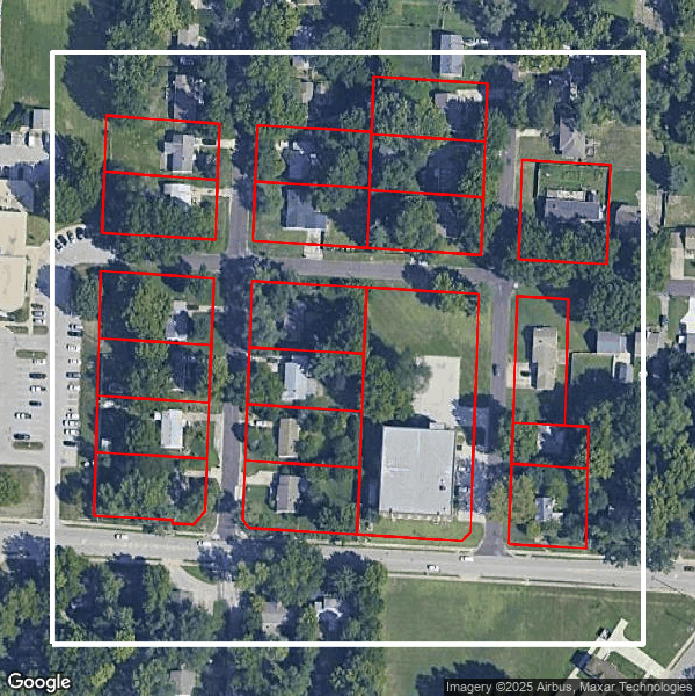 This image shows parcel data in Jackson County created using GIS data in Equator.