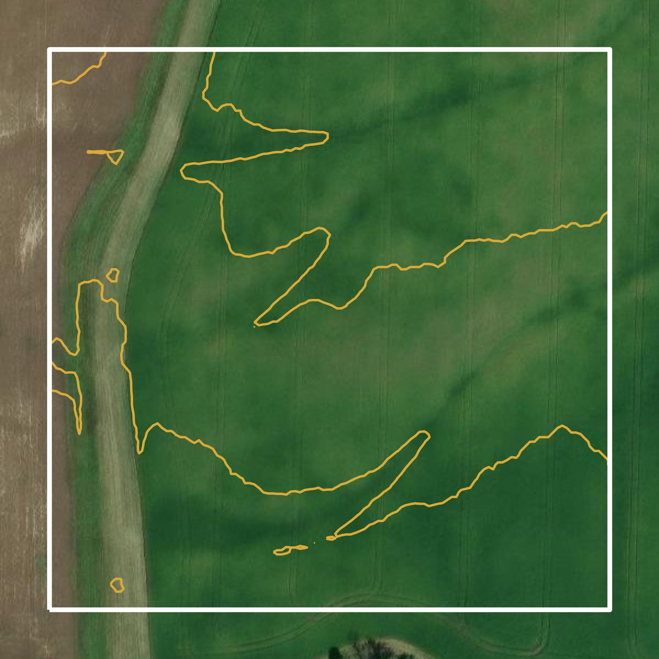 This image shows a contour map in Jasper County created using GIS data in Equator.