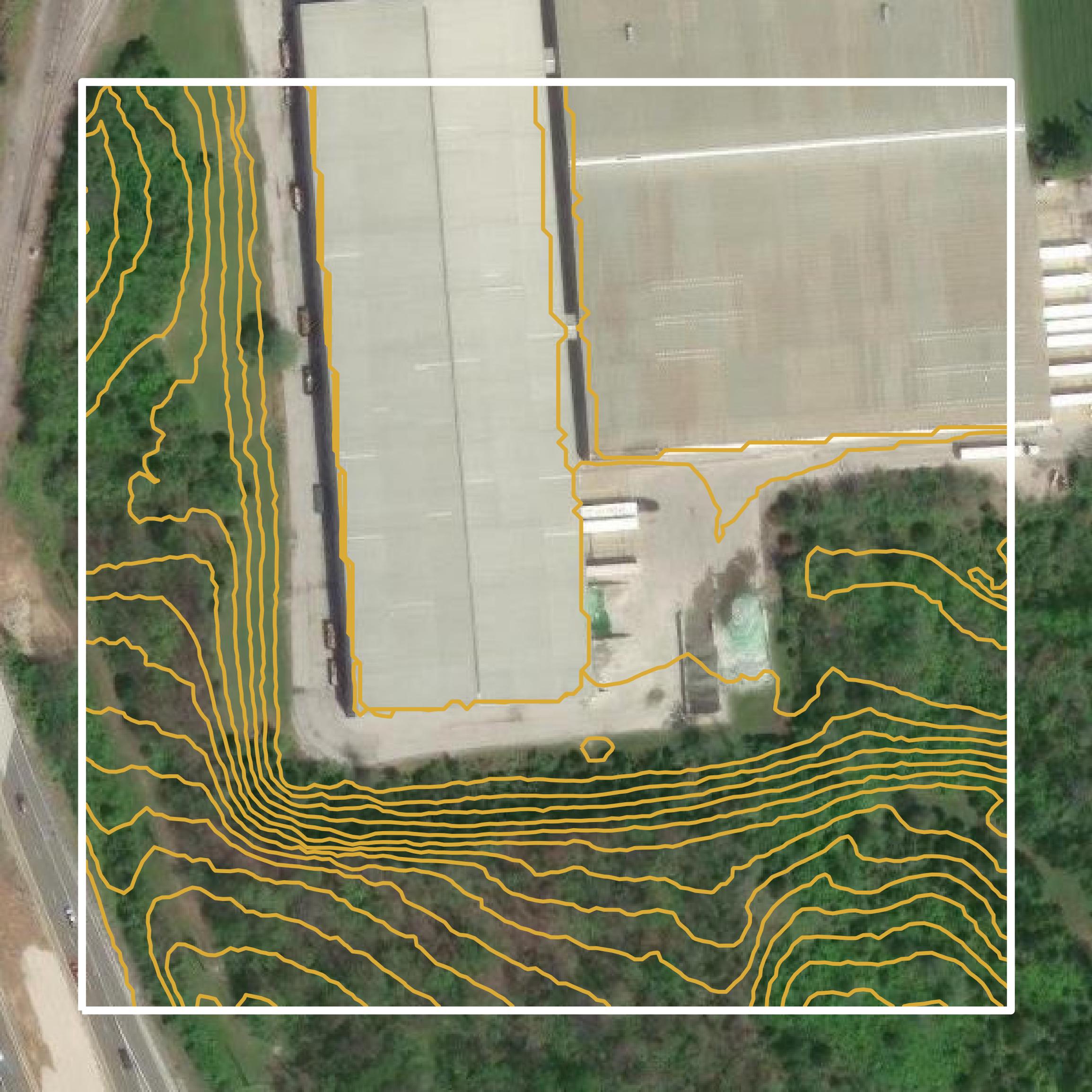 This image shows a contour map in Jefferson County created using GIS data in Equator.