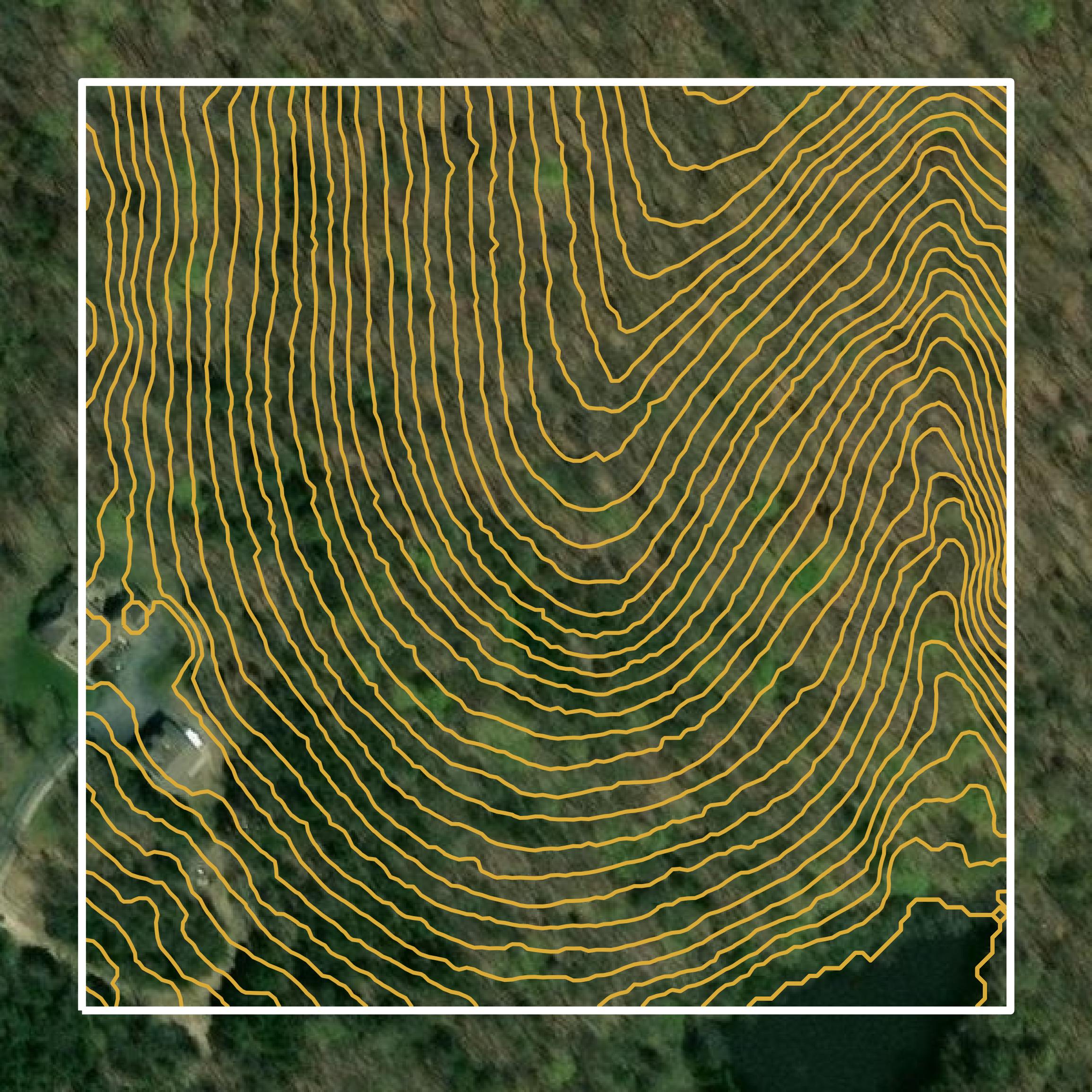 This image shows a contour map in Jefferson County created using GIS data in Equator.