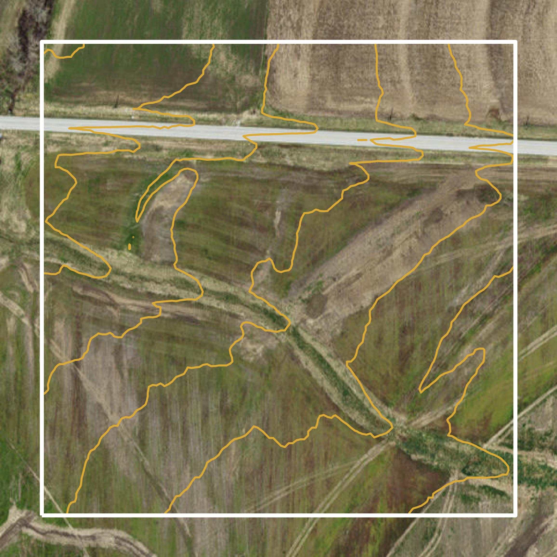 This image shows a contour map in Johnson County created using GIS data in Equator.