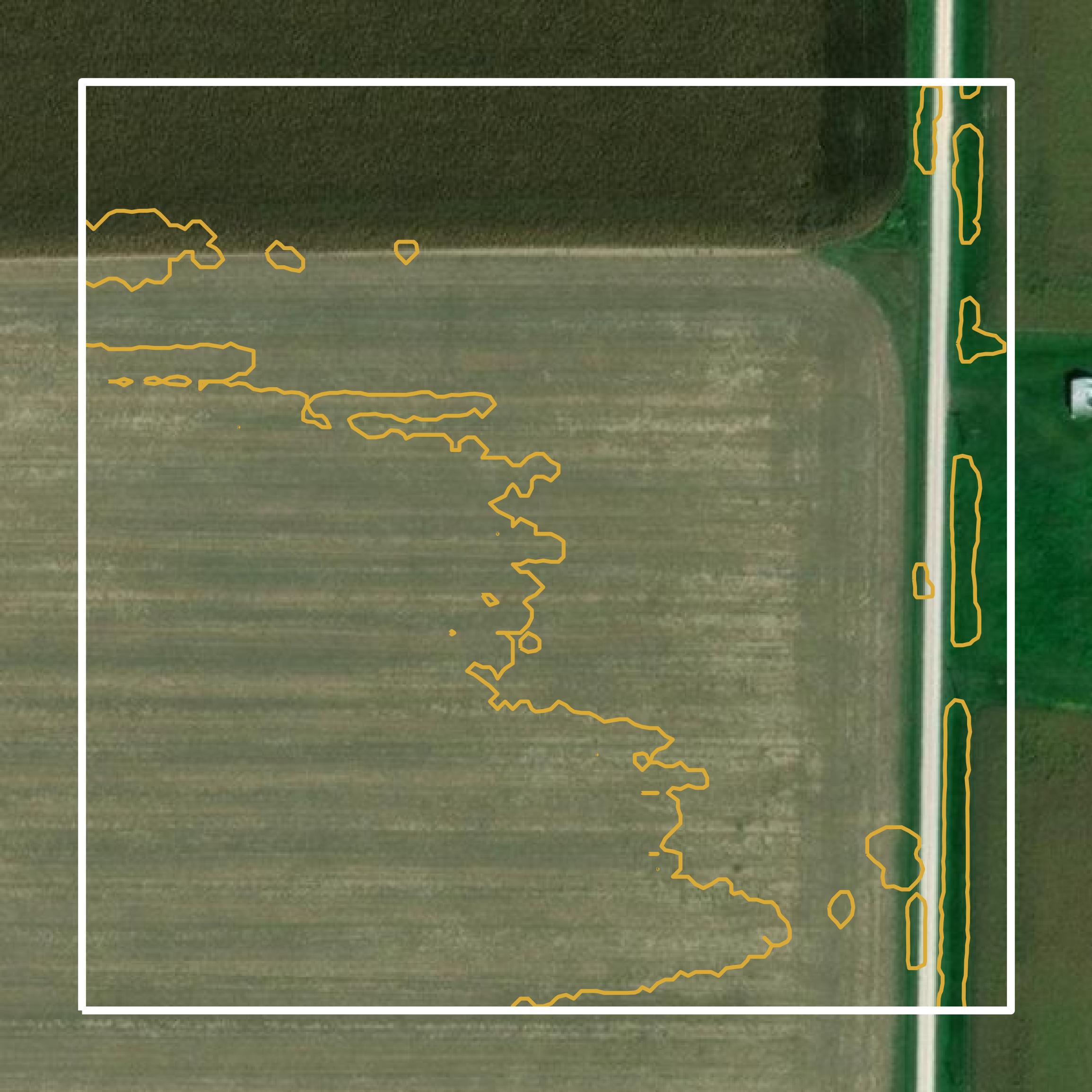This image shows a contour map in Knox County created using GIS data in Equator.
