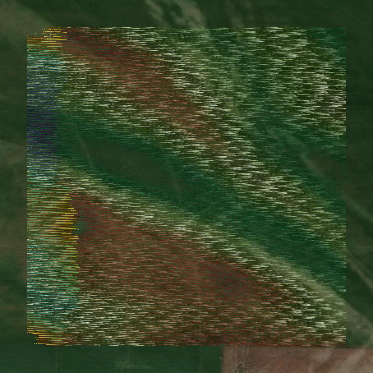 This image shows a LiDAR point cloud in Lafayette County created using GIS data in Equator.